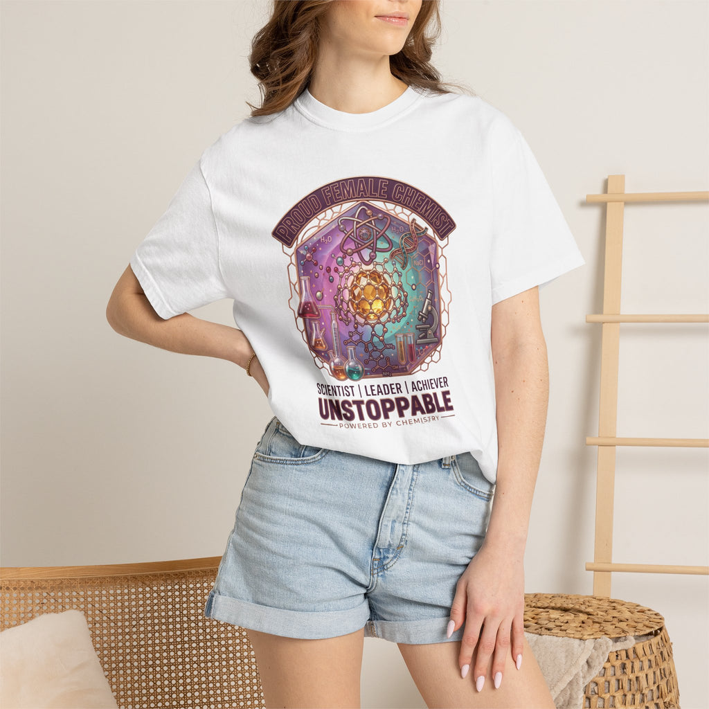 T-Shirt 'Unstoppable' Scientist Leader Achiever Graphic Tee Proud Chemist. Scientist. Leader. Unstoppable. STEM Graphic Tee