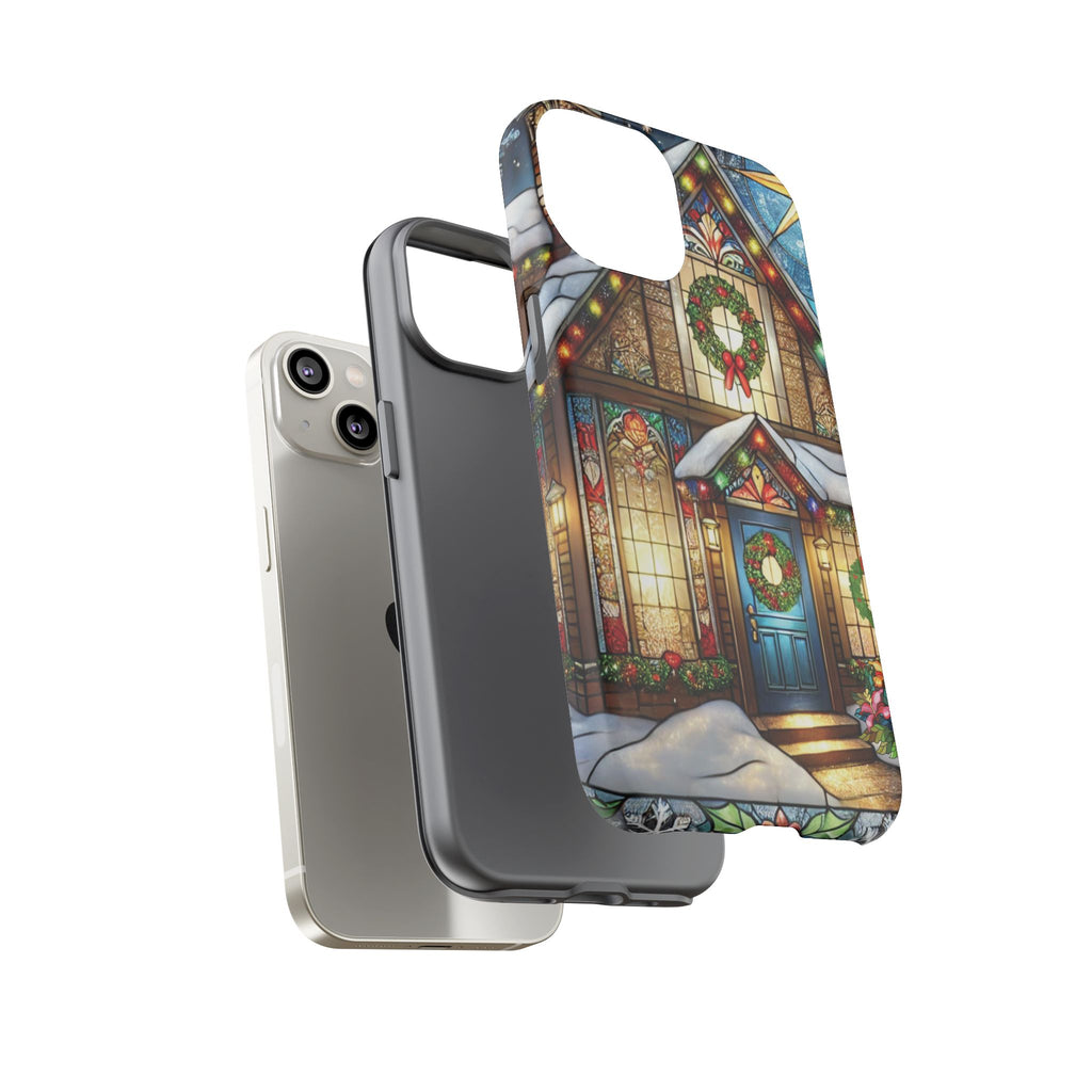 Stain Glass Christmas Phone Case Unique Holiday Protection for Your Device | Stylish & Durable Cover Gift for Her Phone 15, Samsung iPhone Samsung Accessory Gift for Her