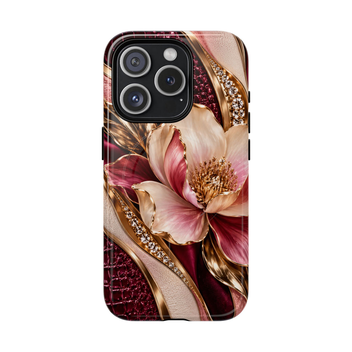 Magnetic Tough Phone Case — Vintage Rose Floral Armor