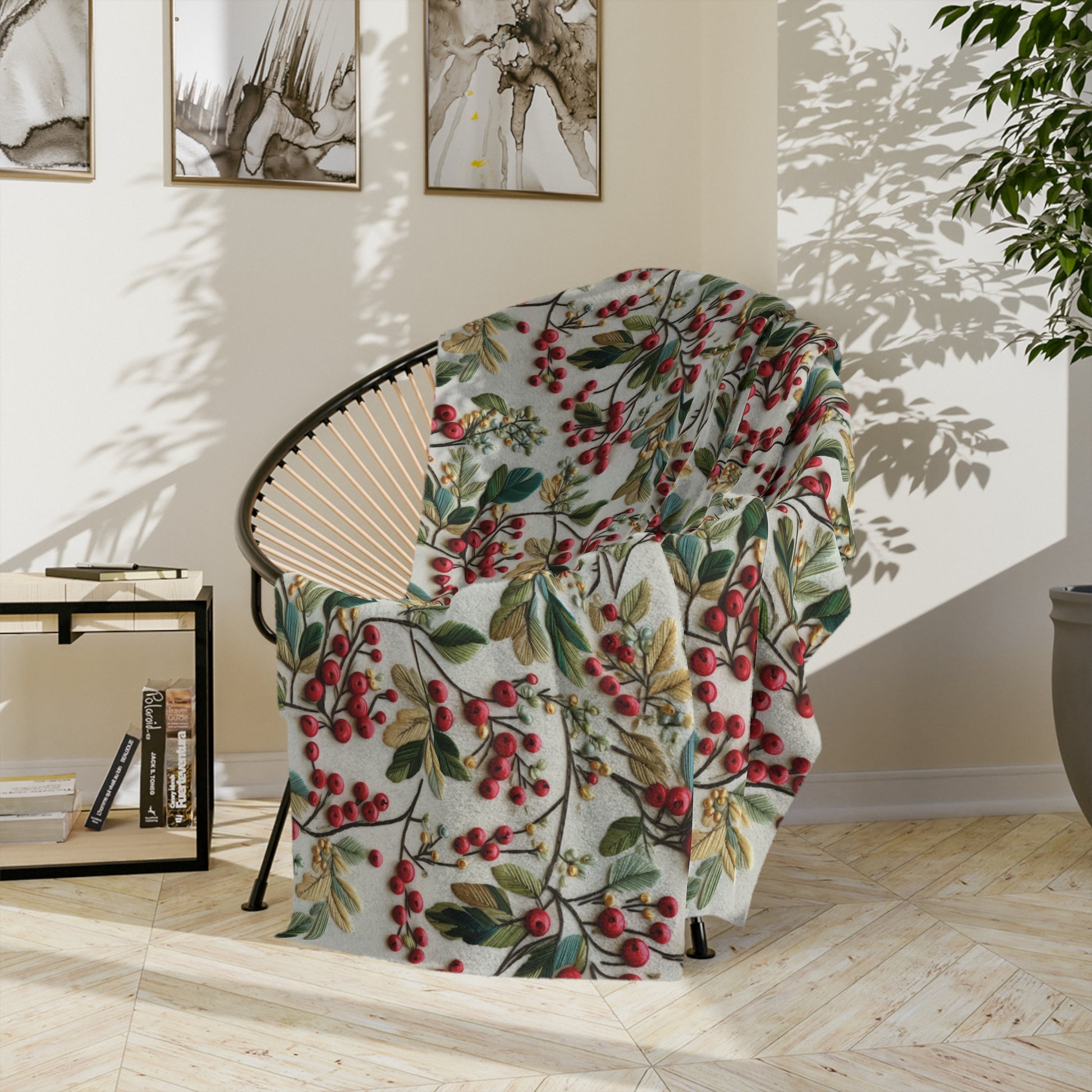 New House Holly Wildflowers Boho Chic Throw Ultra-Soft Minky Blanket Cozy Comfort Blanket Elegant Home Decor Plush Microfiber for Maximum Comfort Blanket, Perfect for Snuggling Decor, Cozy All-Season Warmth, Housewarming Gift Throw - MRSBYVALLE