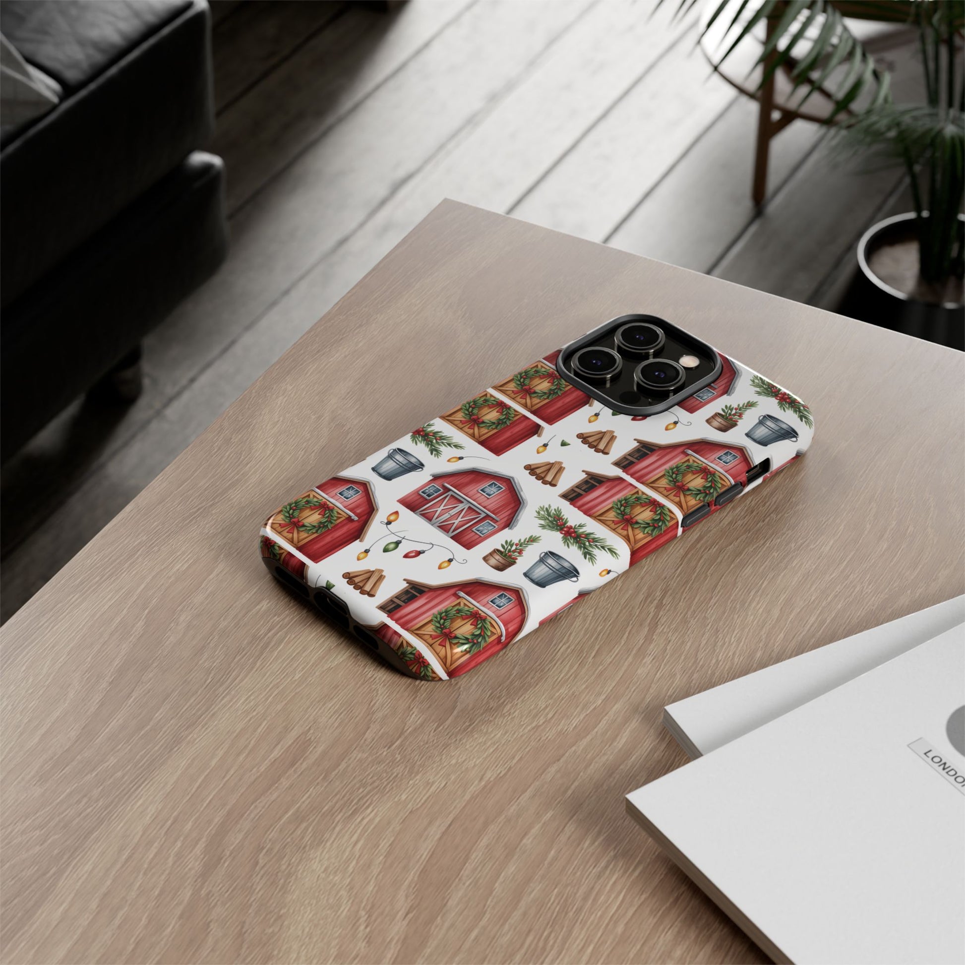 Farmhouse Christmas Design Phone Case - Stylish, Protective Cover for All Models Gift for Mom Accessory Gift for Her