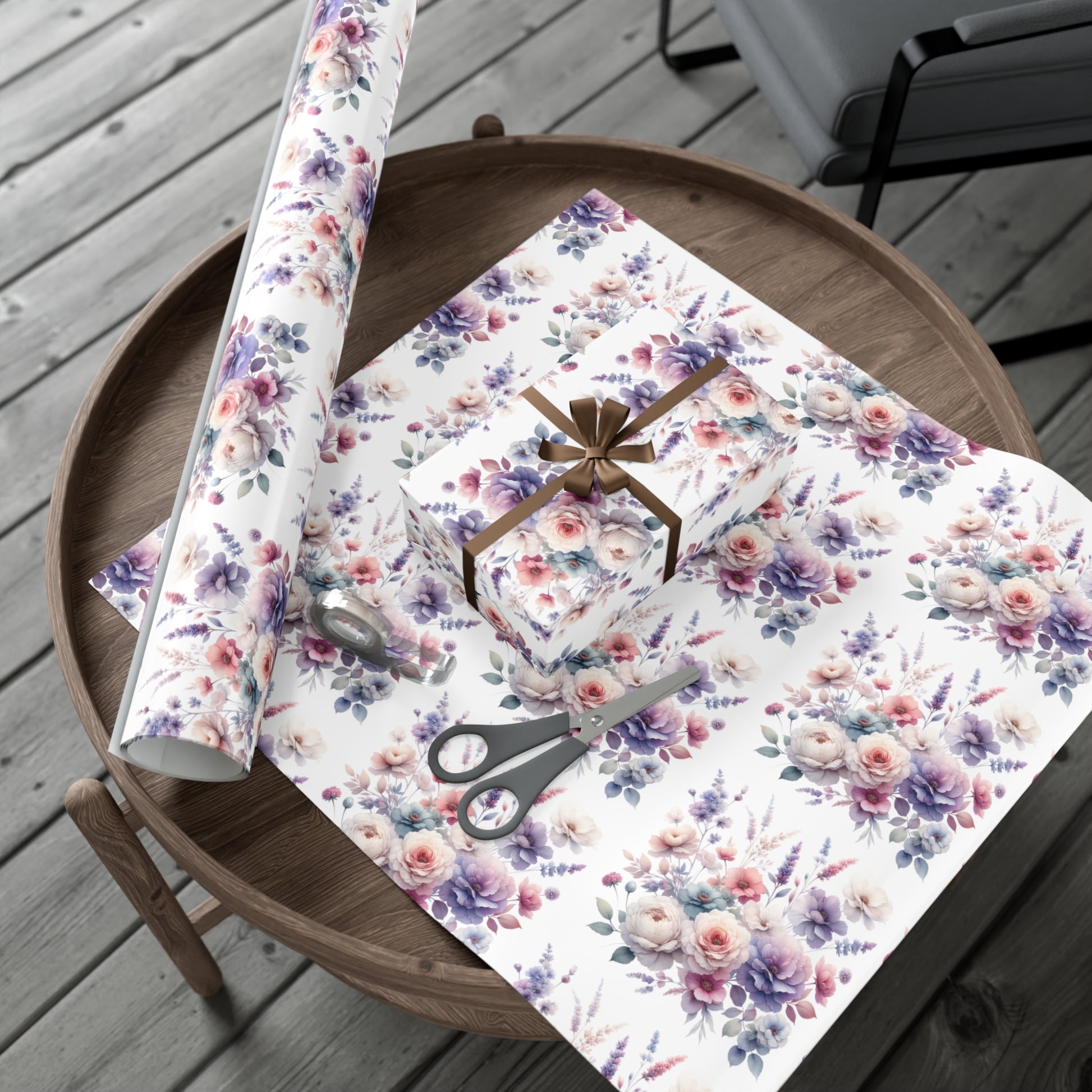 Pastel Wildflowers Gift Wrap It's Perfect for Weddings, Bridal & Baby Showers Eco-Friendly, Vibrant Design in Matte/Satin, All Occasion.