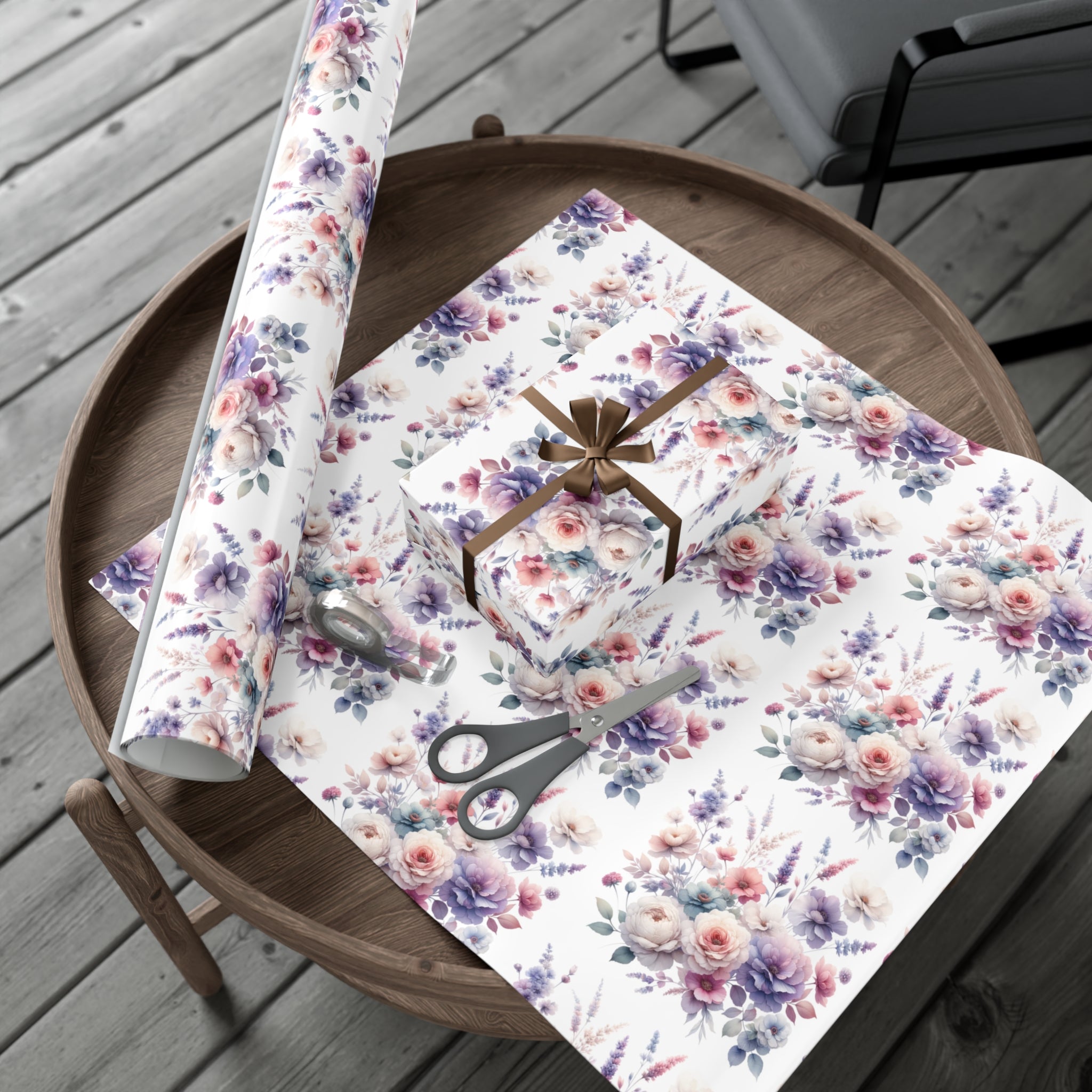 Pastel Wildflowers Gift Wrap It's Perfect for Weddings, Bridal & Baby Showers Eco-Friendly, Vibrant Design in Matte/Satin, All Occasion.