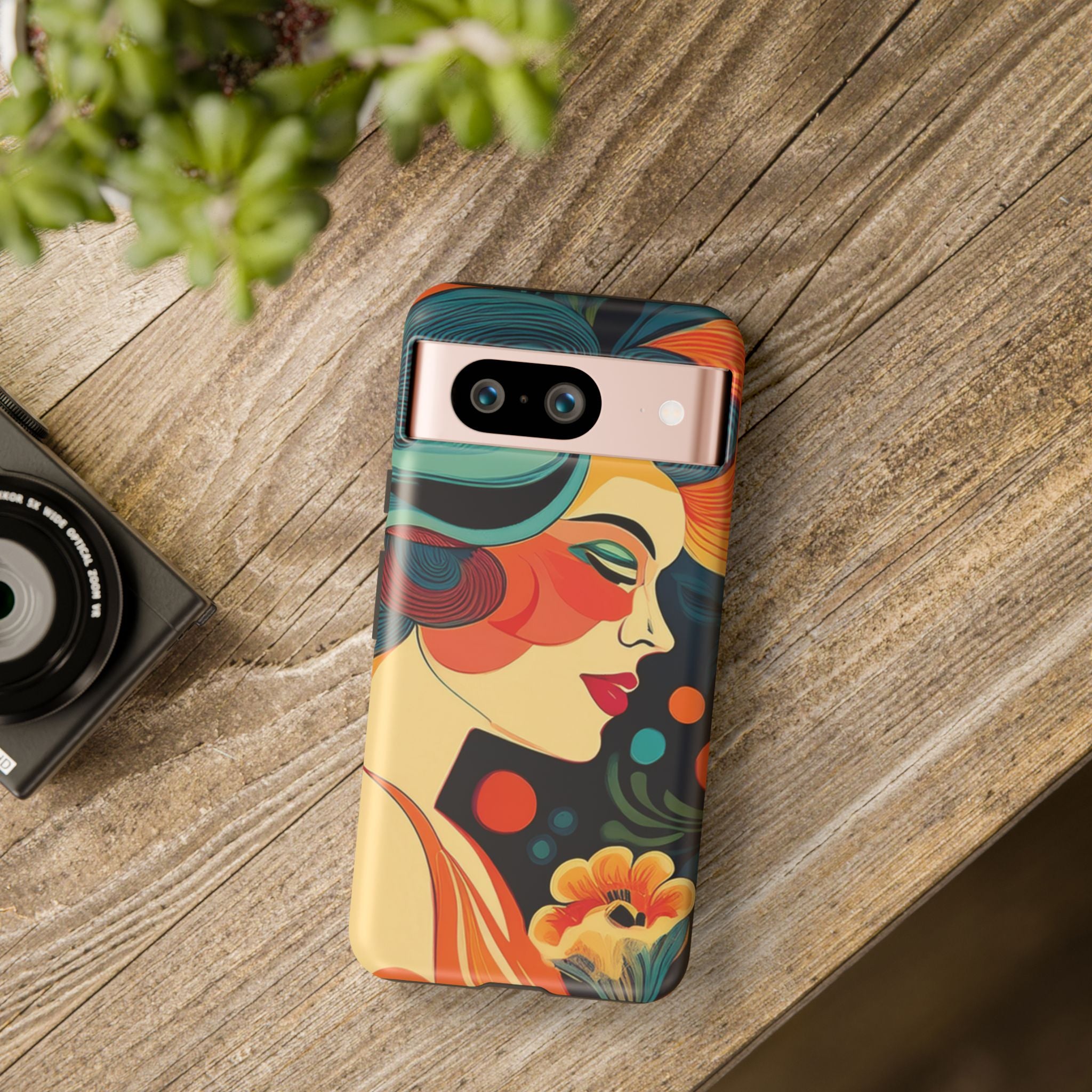 Coque de Téléphone Esthétique Années 50 Rétro Design d'Inspiration Vintage aux Couleurs Pastel Housse Style Mid-Century pour Modèles iPhone et Samsung Galaxy
