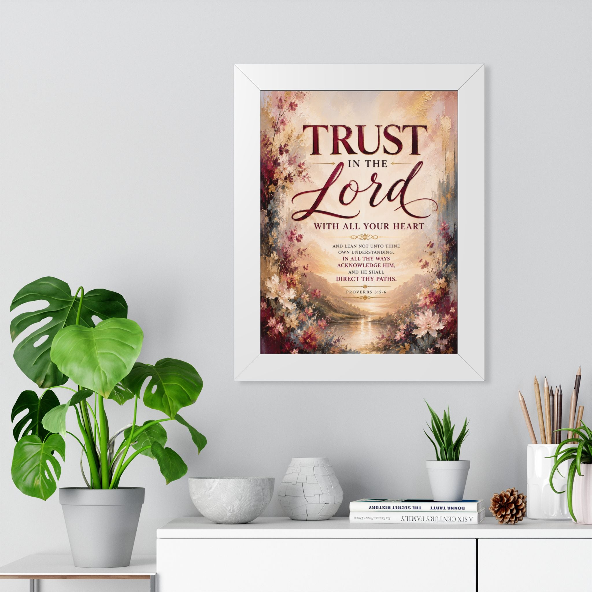 Trust in the Lord Scripture Art Poster | Framed Vertical Poster