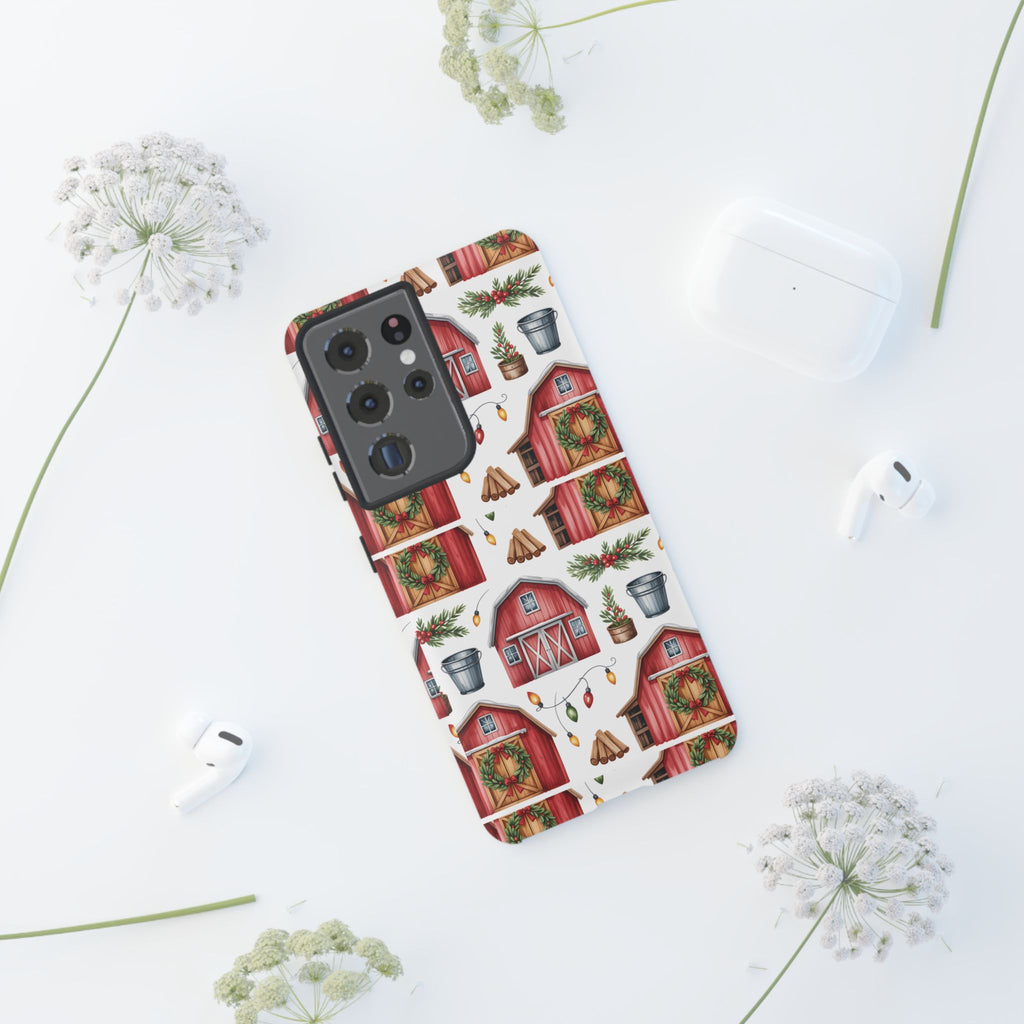 Farmhouse Christmas Design Phone Case - Stylish, Protective Cover for All Models Gift for Mom Accessory Gift for Her