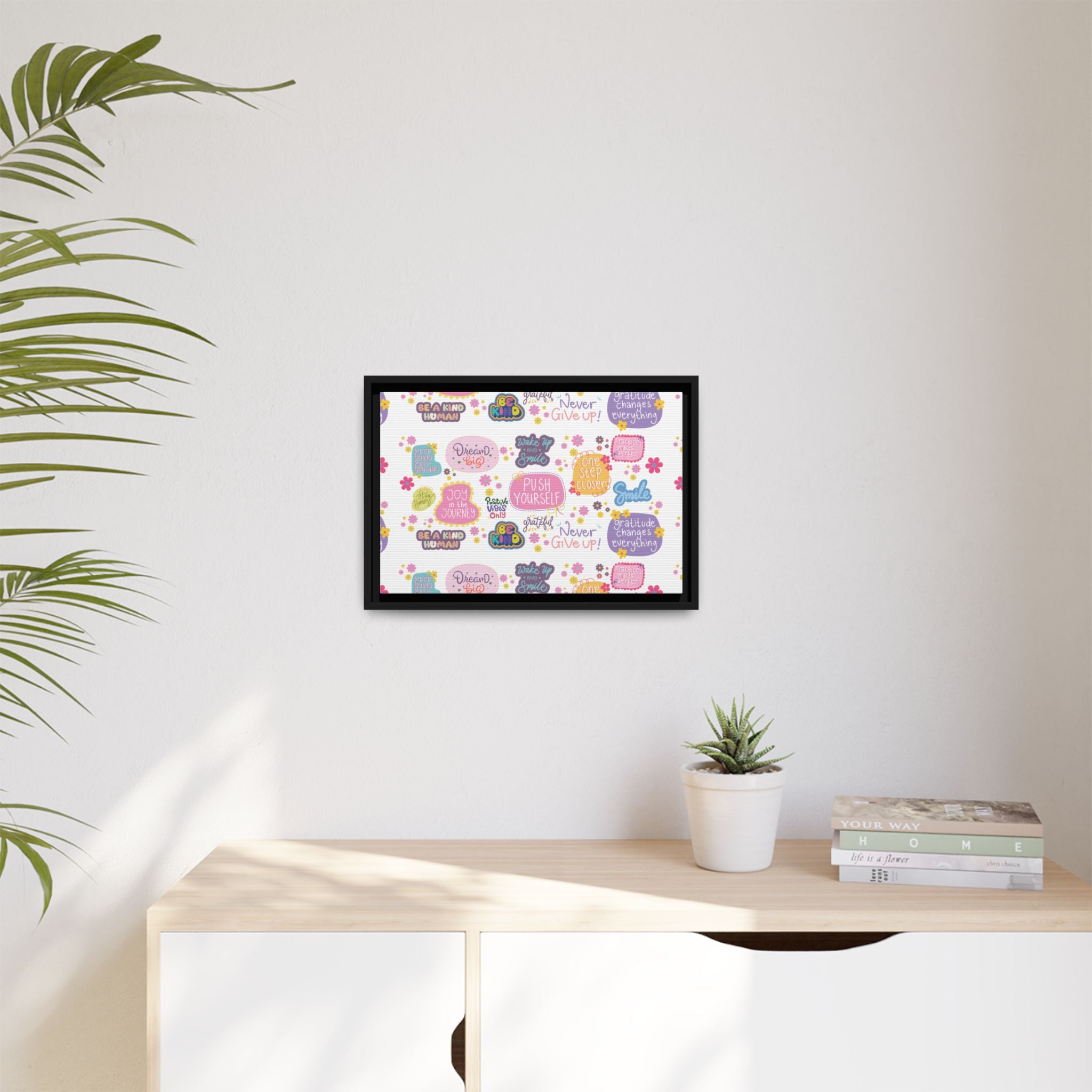 Good Vibes Only Canvas Wall Art – Ready‑to‑Hang Motivational Quote Picture, Positive Affirmation Home & Office Décor, Uplifting Gift Idea Bedroom, or Office Décor Gift for Mom