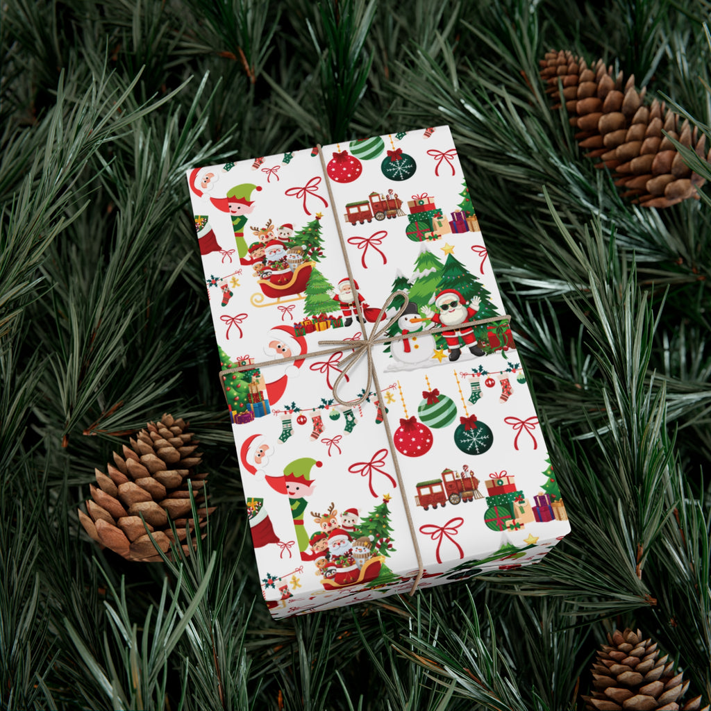 Fun Santa Christmas Theme Wrapping Paper Premium Festive Gift Wrap Roll, Classic Holiday Design, Great for Presents, Durable, Vibrant, and Perfect for Seasonal Gifting