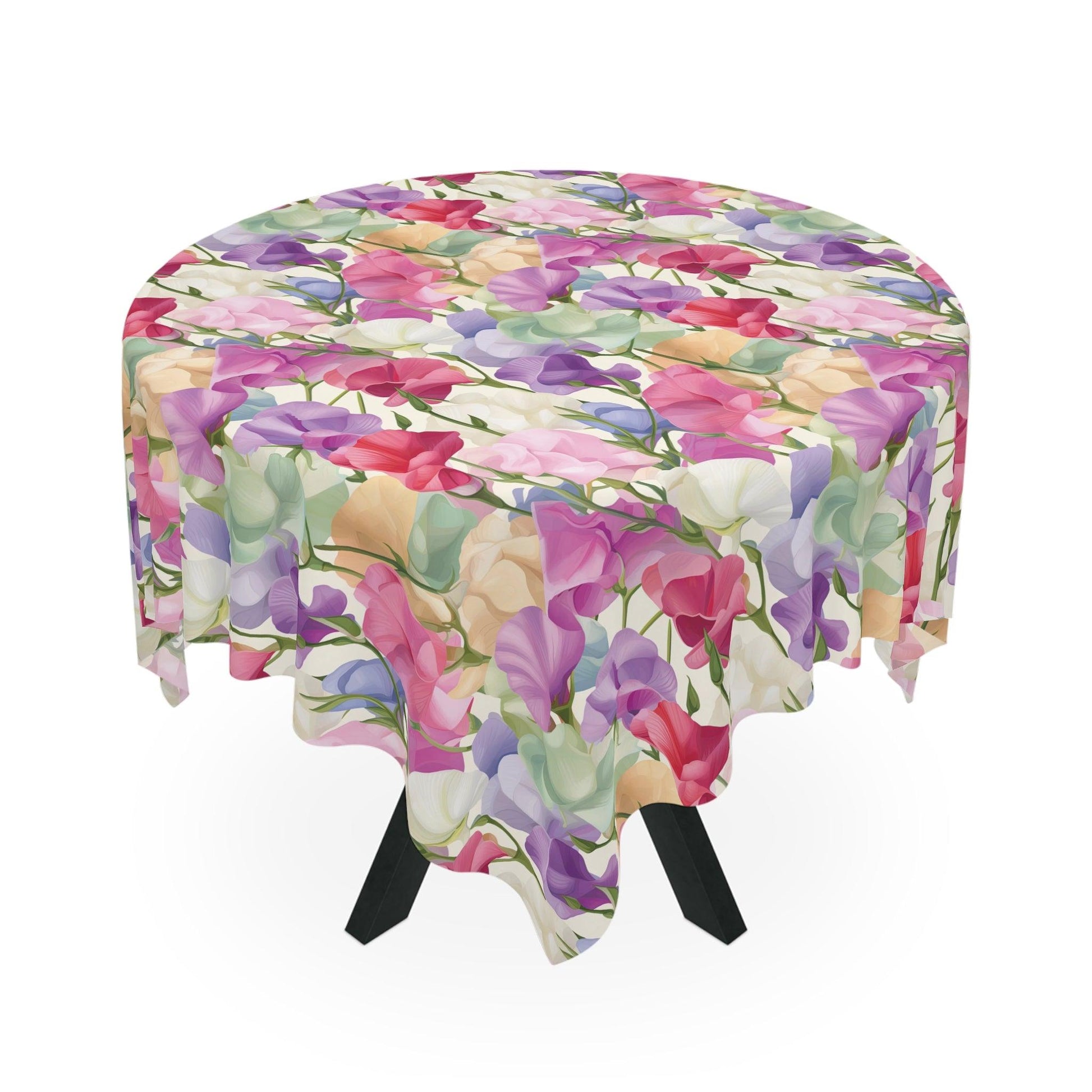 Pink Purple Blue Boho Chic Tablecloth Perfect for Adding a Botanical Touch to Any Dining Room, Kitchen Table or Outdoor Setting for Home, Weddings, Birthdays all Events Durable & Stylish for All Occasions - MRSBYVALLE