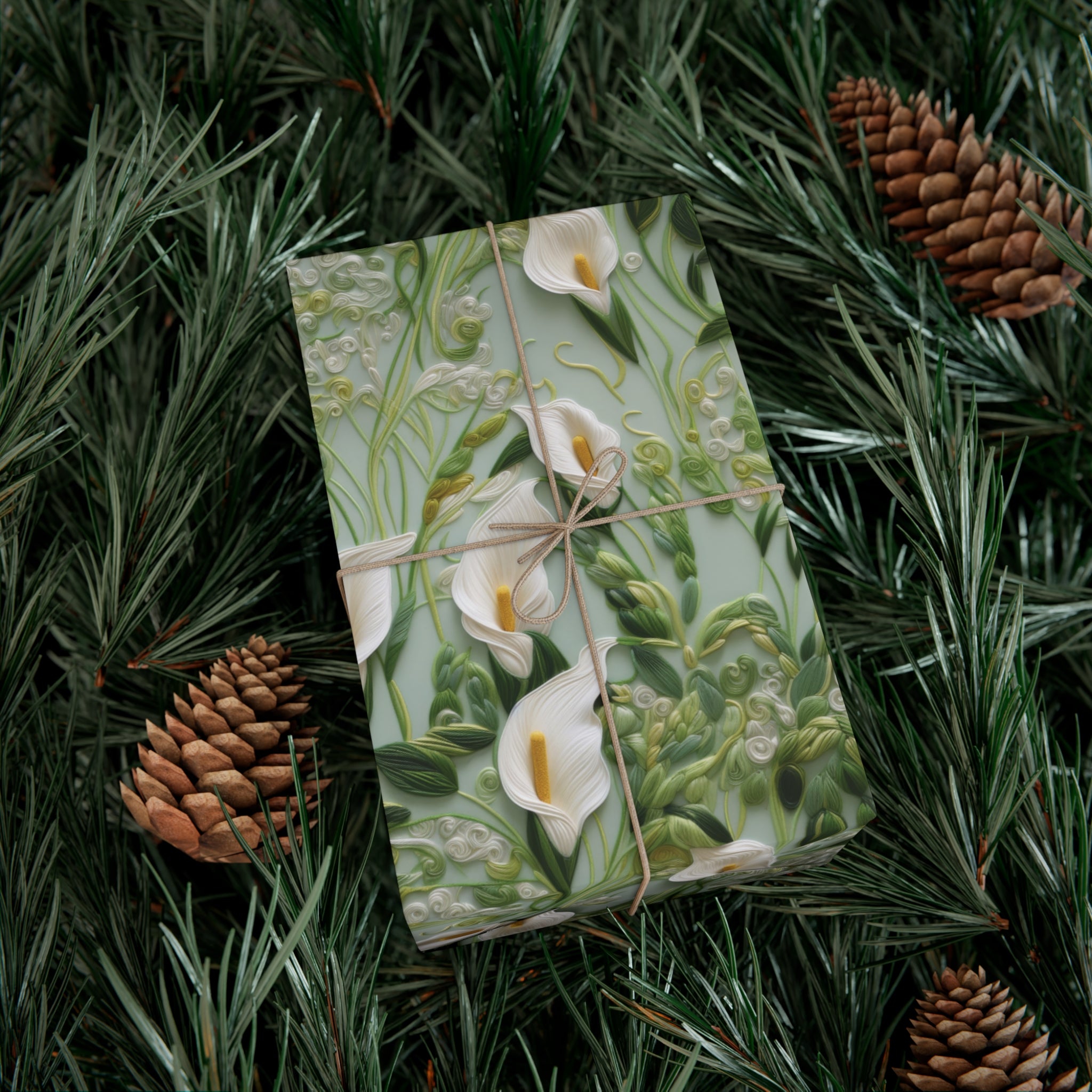 Elegant Calla Lily Wrapping Paper Beautiful Floral Design for Christmas, Birthdays & Special Occasions | Premium Gift Wrap for Nature Lovers Luxurious - MRSBYVALLE