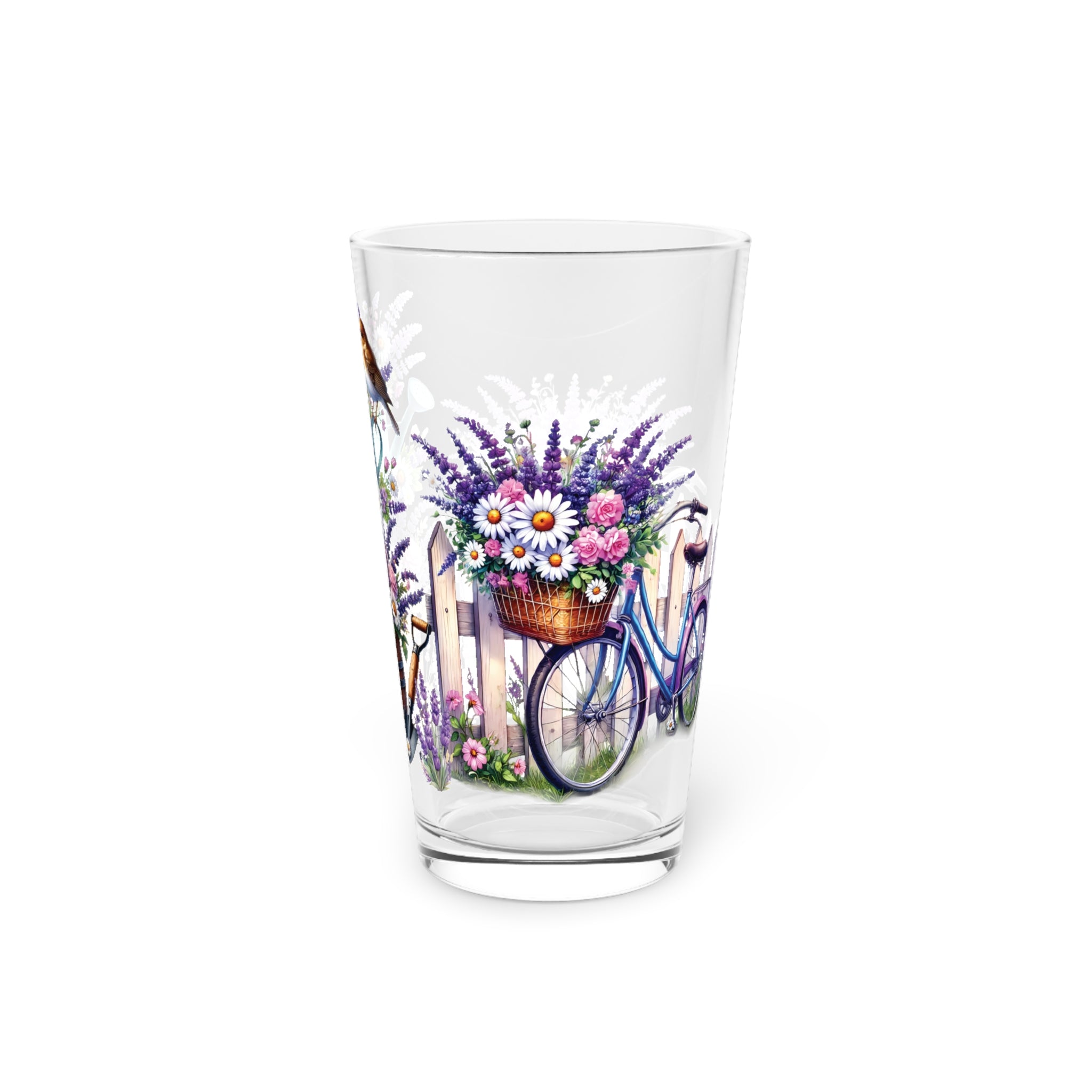 Floral Lavender 16oz Pint Glass – Festive Holiday Drinkware for Celebrations, Parties & Home Entertaining – Perfect Gift for Beer Lovers & Special Occasions