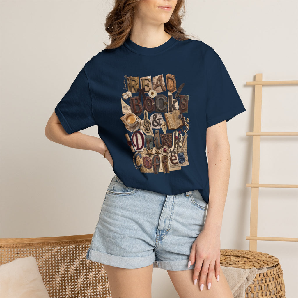 Read Books Drink Coffee T-Shirt | Book Lover Shirt | Coffee Lover Gift | Reader Tee | Bibliophile Shirt | Cozy Reading Aesthetic