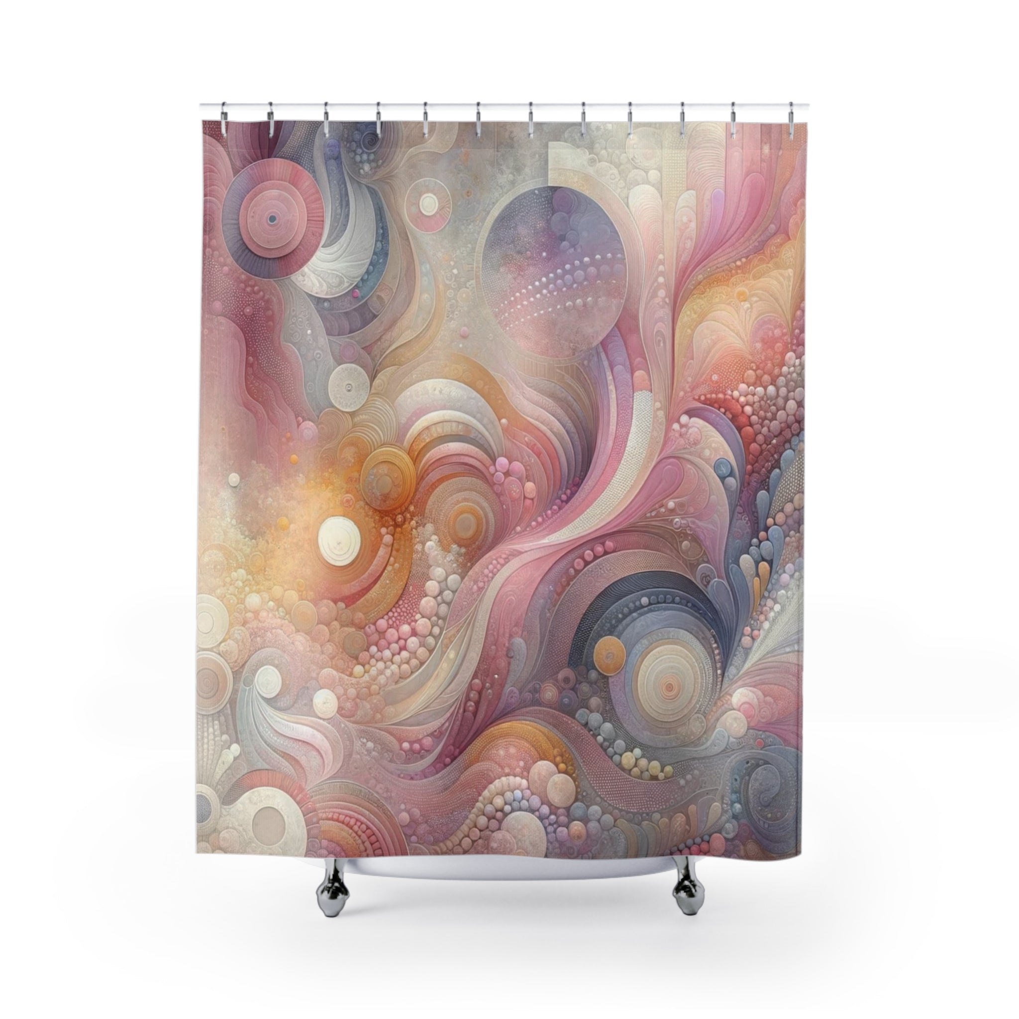 Abstract Elegant Pink Pastels Shower Curtain Luxurious Bathroom Decor, Ideal Housewarming Wedding Gift for Mom New House Gift Newlywed.