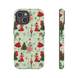 1950s Vintage Phone Case - Retro Christmas Design | Unique Holiday Protection for Your Device | Stylish & Durable Cover Gift for Her Phone 15, Samsung iPhone Samsung Accessory Gift for Her