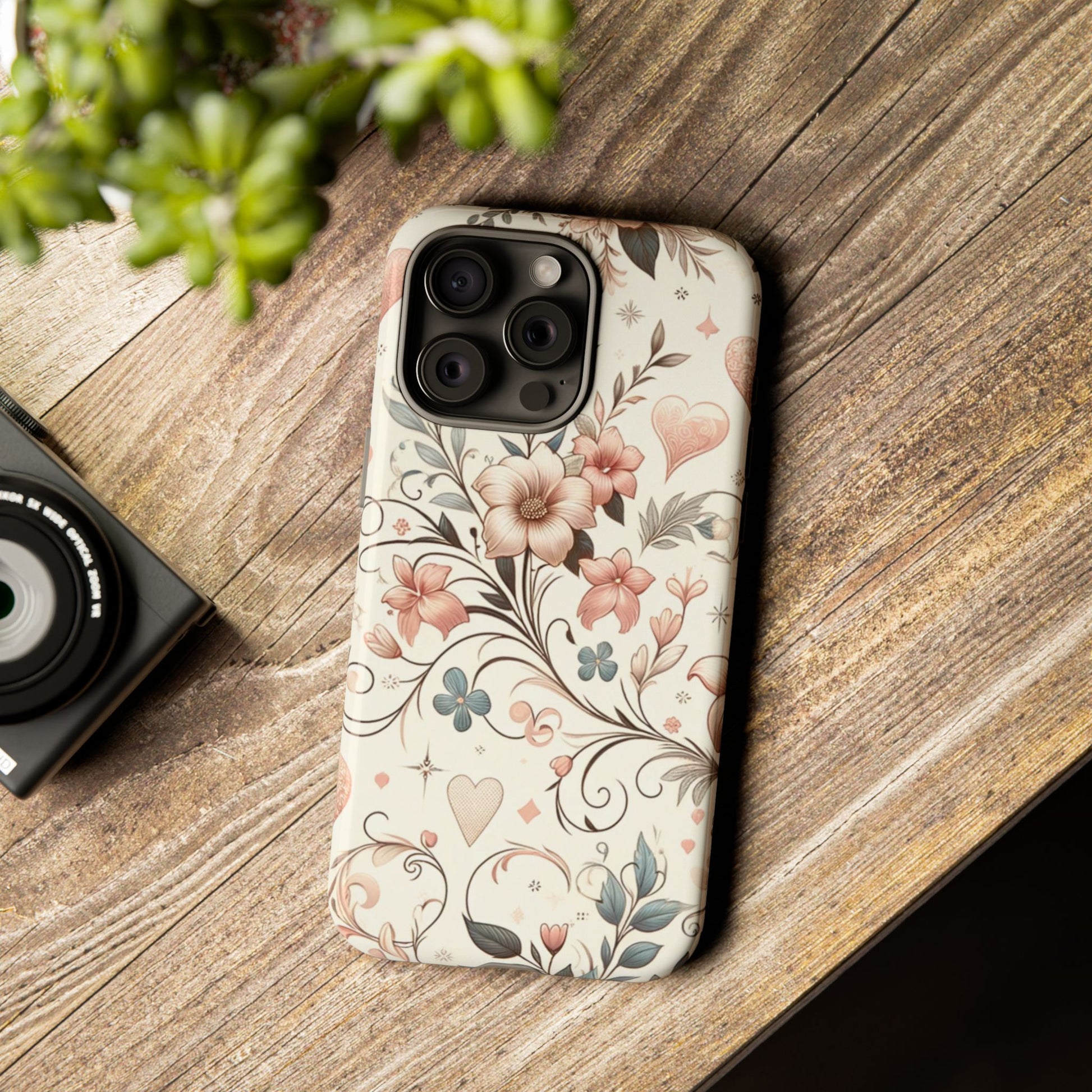 Floral Design Luxury Phone Tough Case Floral Elegant Durable Stylish for Modern Devices iPhone 17, 16 15, Samsung iPhone Samsung Accessory Gift for Her