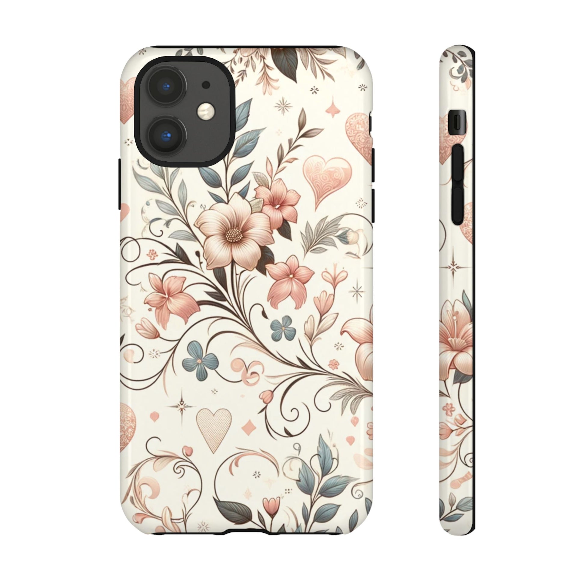 Floral Design Luxury Phone Tough Case Floral Elegant Durable Stylish for Modern Devices iPhone 17, 16 15, Samsung iPhone Samsung Accessory Gift for Her