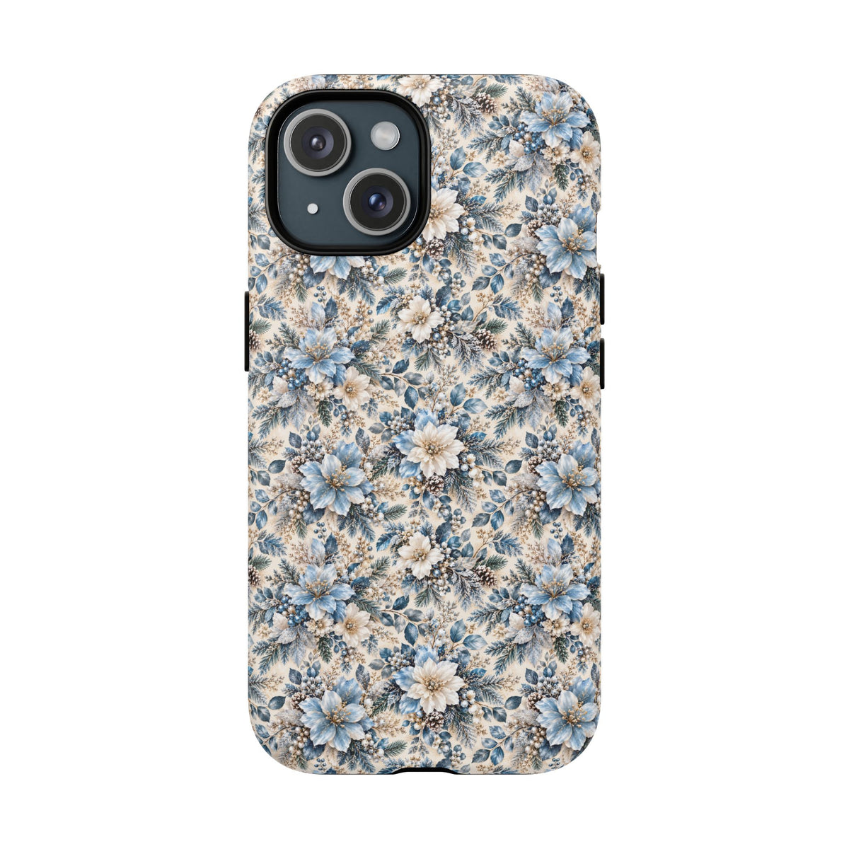 Icy Blue Floral MagSafe Tough Phone Case