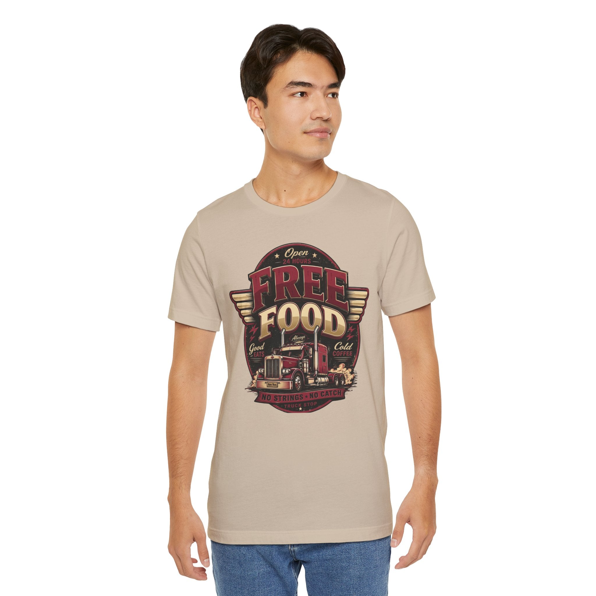 Funny "Free Food" Food Truck T-Shirt Perfect for Dad or Husband