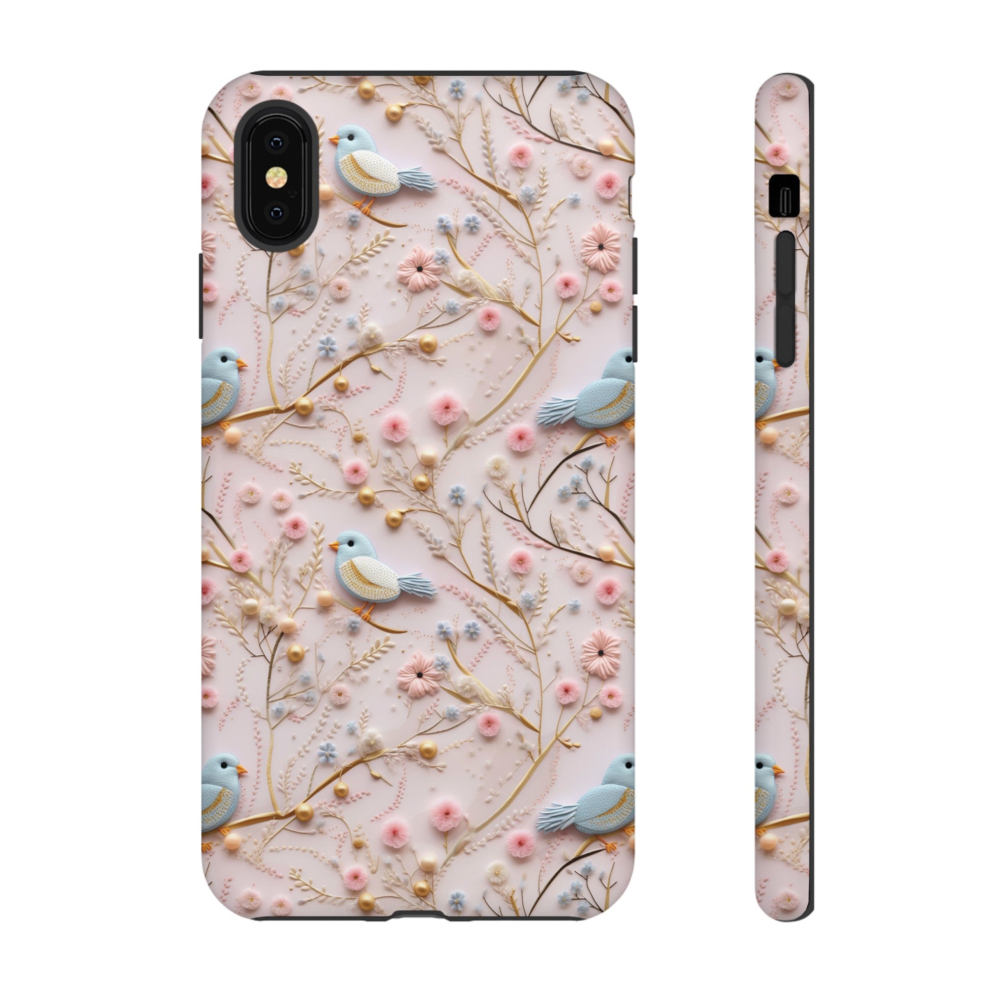 3D Birds Elegant Faux Flowers Phone Case Stylish & Durable for iPhone Samsung Gift iPhone 15, 14, 13 Samsung Pixel Gift for Mom Accessory Gift for Her