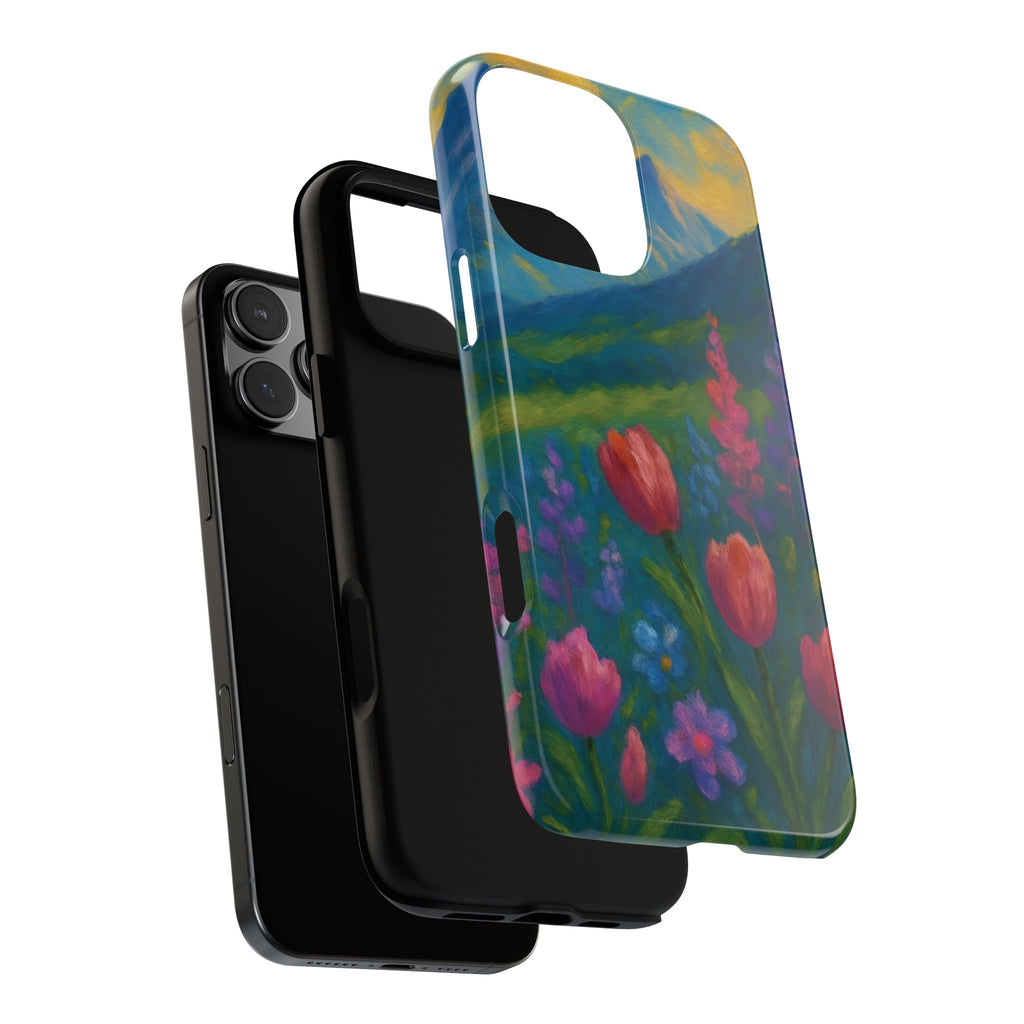 Mountains Wildflowers Phone Case | Vibrant Botanical Floral Design | Nature-Inspired Protective Cover for iPhone & Samsung | Trendy Aesthetic Gift Idea