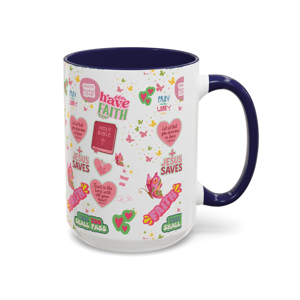 Start Your Day with Faith | Christian Mug with Bible Verse | Inspirational Gift for Christians | 11oz and 15oz Ceramic Coffee Mug Cozy Spring Mornings