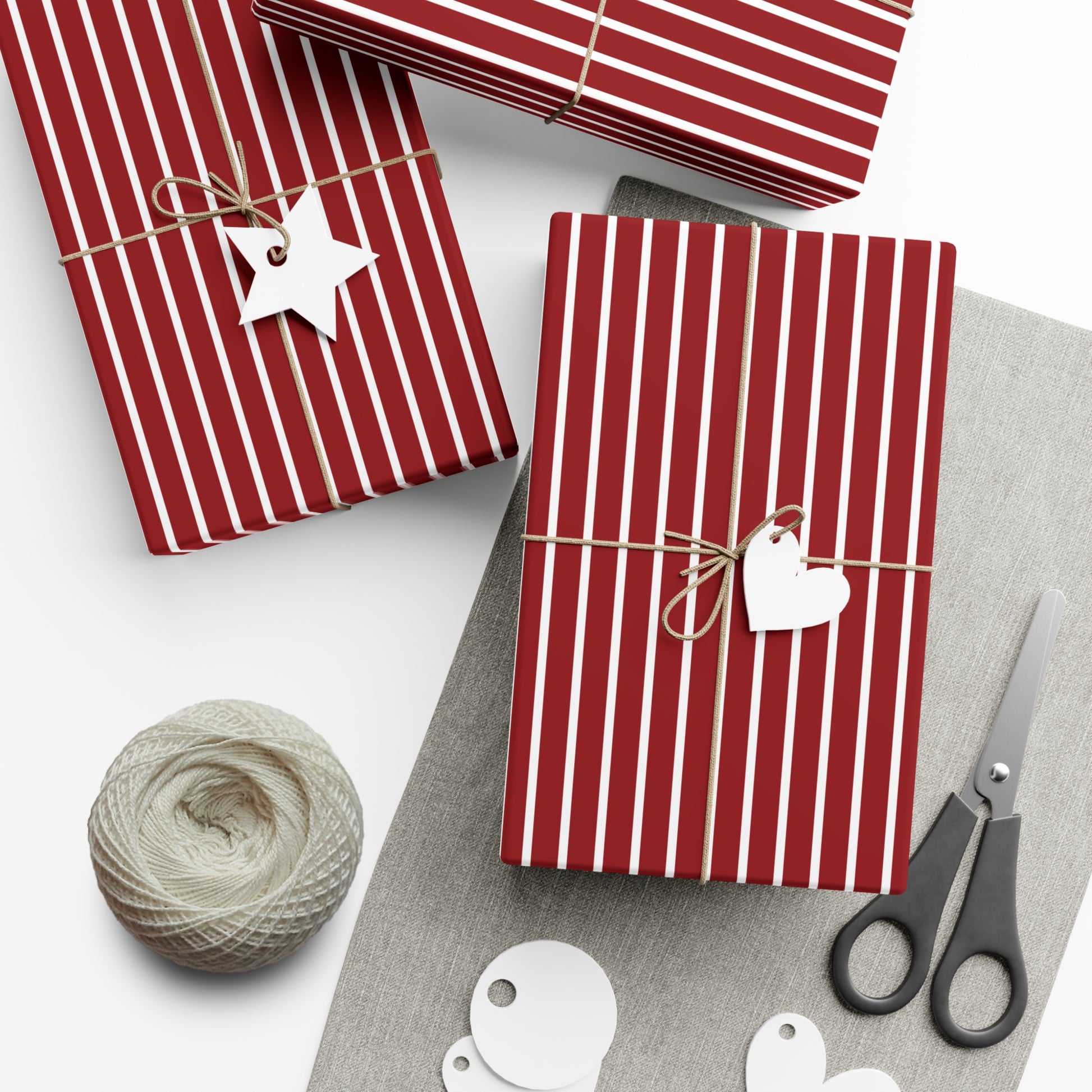 Festive Red and White Stripes Wrapping Paper Classic Holiday Design for Perfectly Wrapped Gifts, 100% Recyclable, Ideal for Christmas, Birthdays, and Special Occasions Christmas Decorations Festive Retro - MRSBYVALLE