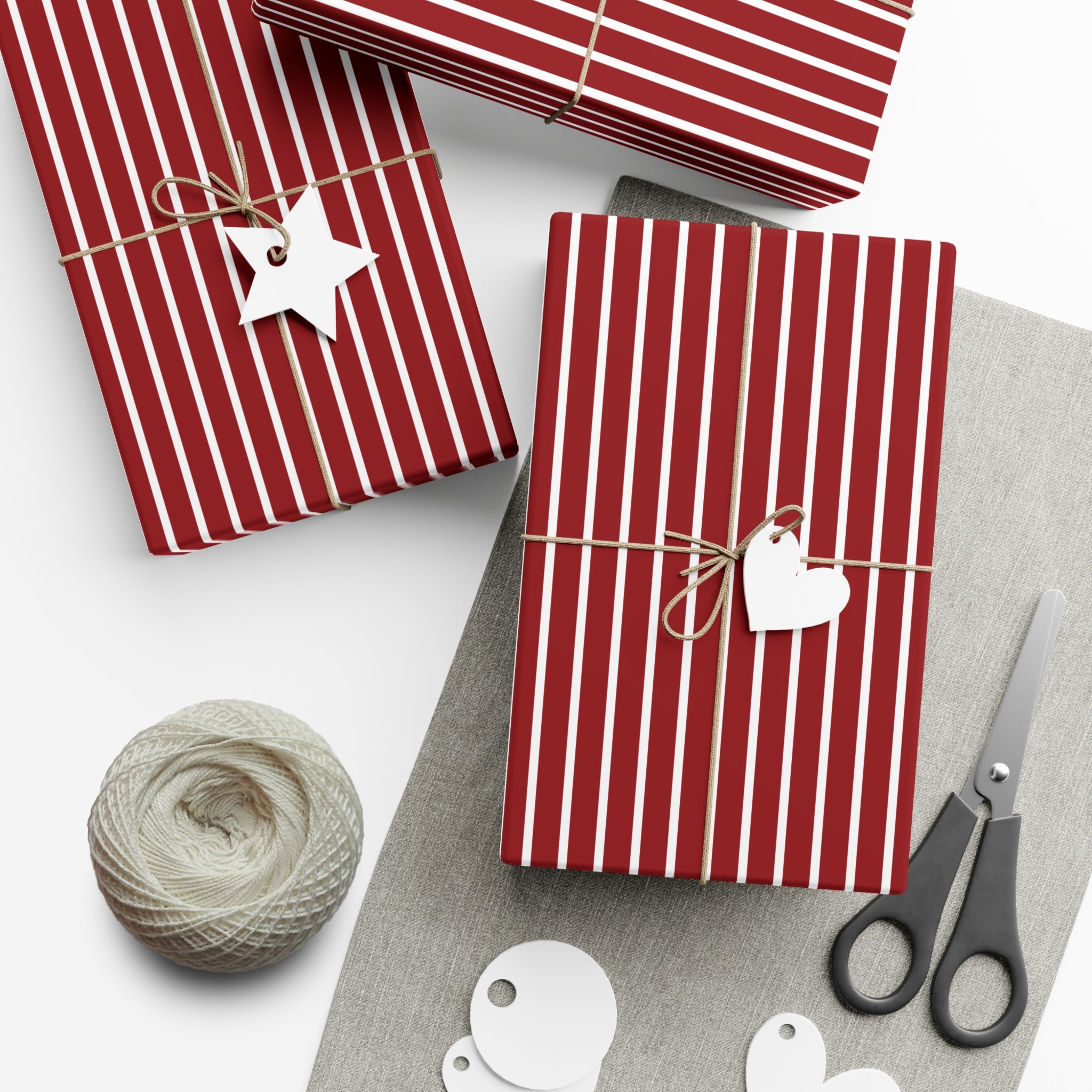Festive Red and White Stripes Wrapping Paper Classic Holiday Design for Perfectly Wrapped Gifts, 100% Recyclable, Ideal for Christmas, Birthdays, and Special Occasions Christmas Decorations Festive Retro - MRSBYVALLE