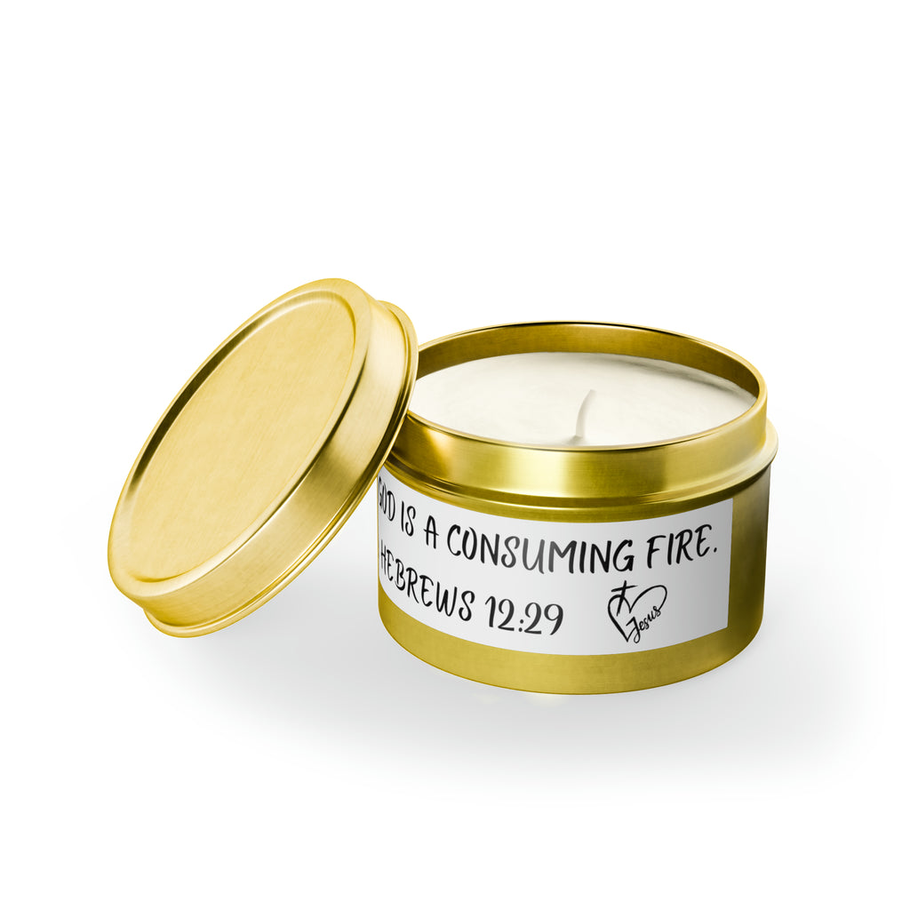 New House Sacred Light Divine Verse Tin Candles Embrace Peace with 4oz/8oz Coconut Soy Wax, Hand-Poured in USA. Lead-Free Wick, 20-40hr Burn. Evergreen, Vanilla, More. Spiritual Ambiance Awaits. Grace.