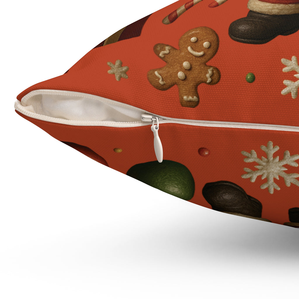 Christmas Square Pillow Festive Holiday Throw Cushion, Cozy Seasonal Decor for Couch, Bed, or Chair, Available in 16x16, 18x18, and 20x20 SizesReading Nook