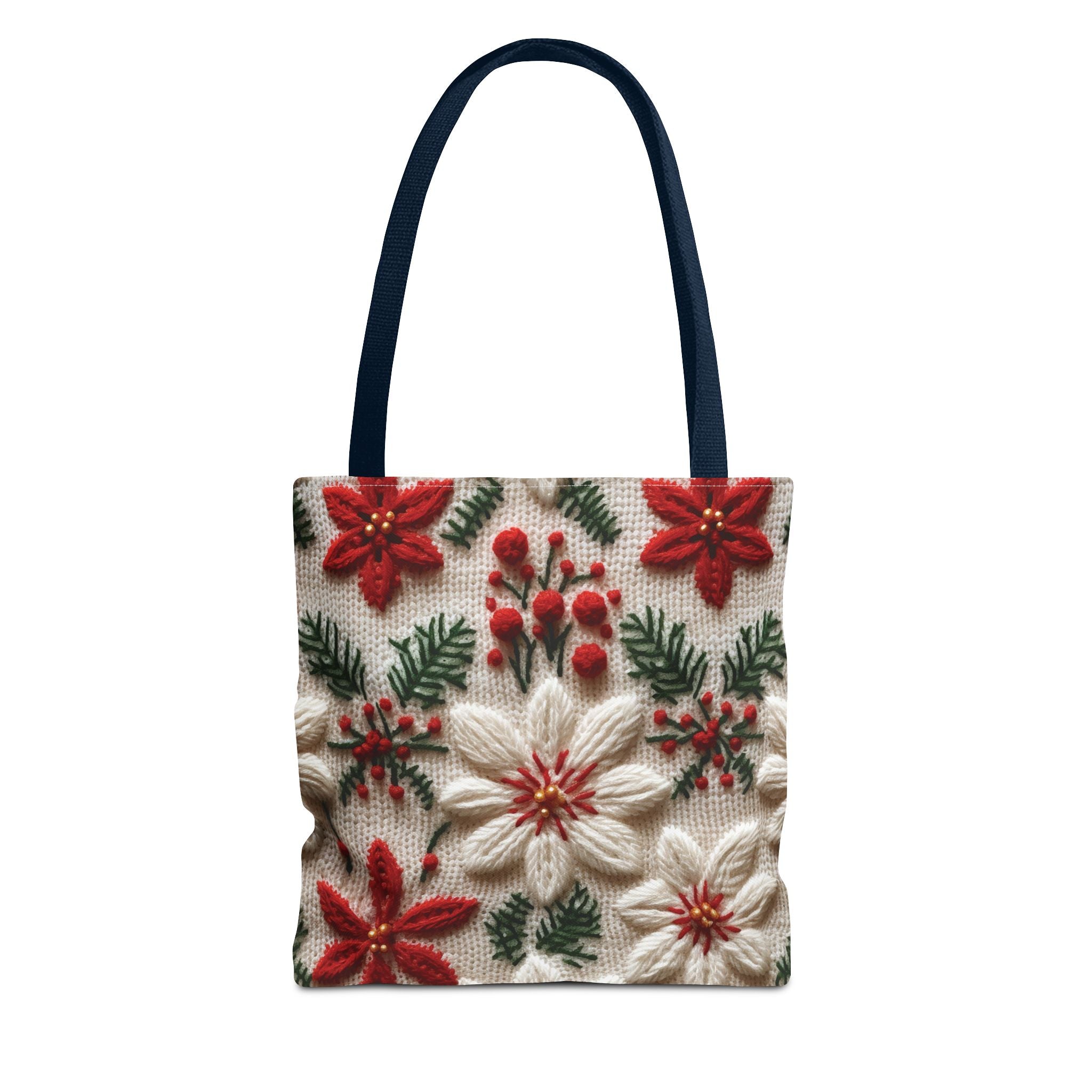 Festive Poinsettia Christmas Tote Stylish Holiday Bag for Shopping, Gifts, and Everyday Use - Durable, Reusable, and Perfect for Spreading Cheer This Holiday Season - MRSBYVALLE