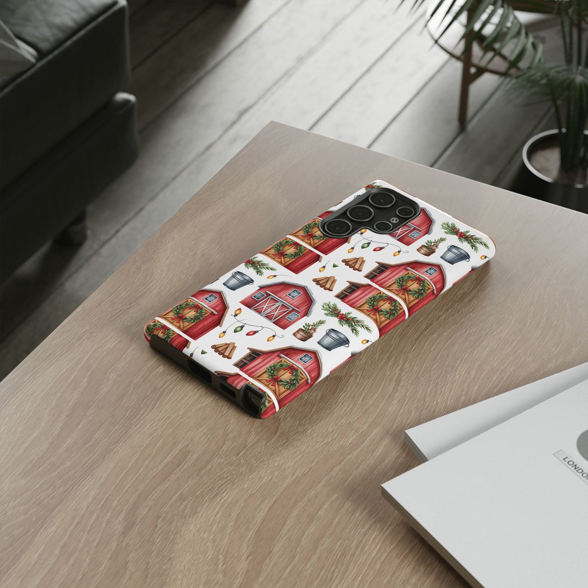 Farmhouse Christmas Design Phone Case - Stylish, Protective Cover for All Models Gift for Mom Accessory Gift for Her