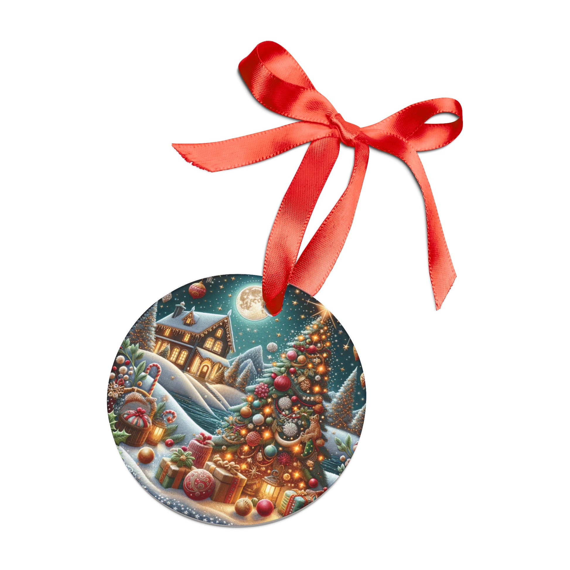 Christmas Acrylic Ornament Elegant Design Ornament with Ribbon Perfect Christmas Decoration | Durable Holiday Keepsake | Charming Winter Design | Ideal for Tree Trimming and Gift Giving - MRSBYVALLE