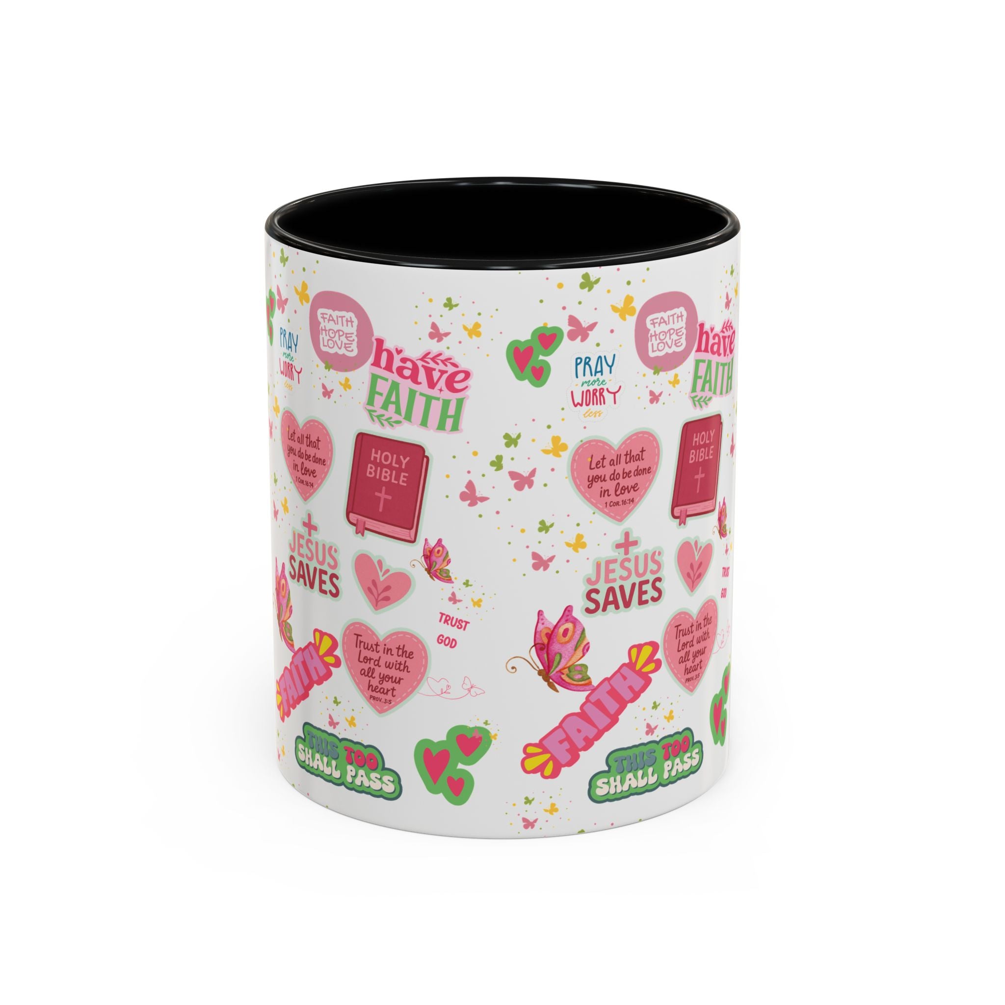 Commencez votre journée avec la foi | Mug chrétien avec verset biblique | Cadeau inspirant pour chrétiens | Mug à café en céramique 325 ml et 443 ml Matins de printemps douillets