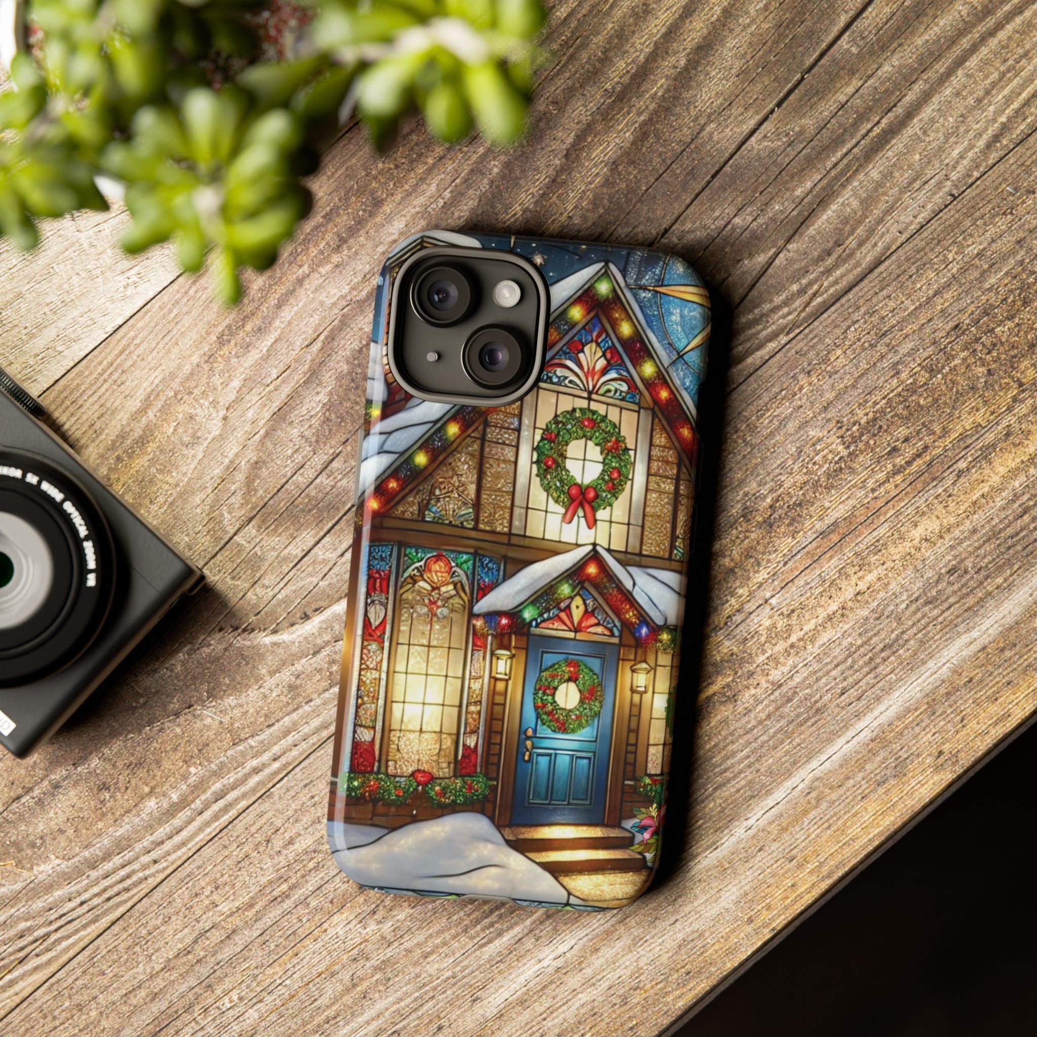 Phone Case - Stain Glass Christmas Unique Holiday Protection Gift for Her
