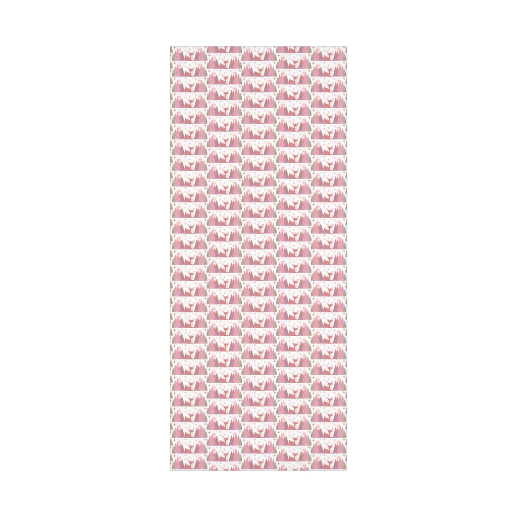 Pink and Lavender Deer Wrapping Paper, Whimsical Christmas Gift Wrap, Pastel Holiday Paper, Winter Wonderland Theme, Elegant Xmas Packaging