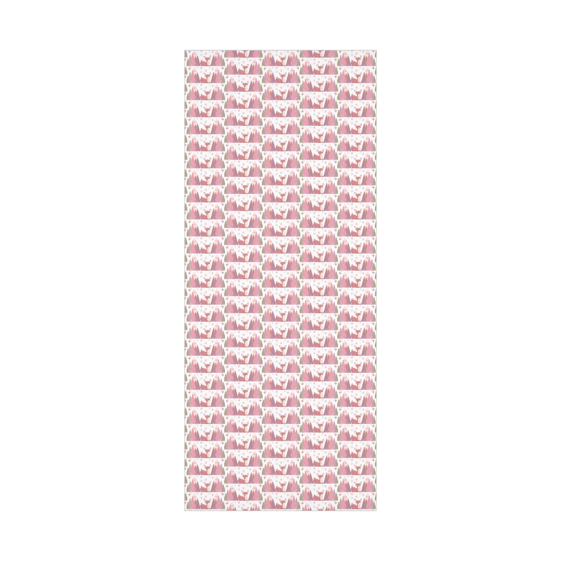Pink and Lavender Deer Wrapping Paper, Whimsical Christmas Gift Wrap, Pastel Holiday Paper, Winter Wonderland Theme, Elegant Xmas Packaging