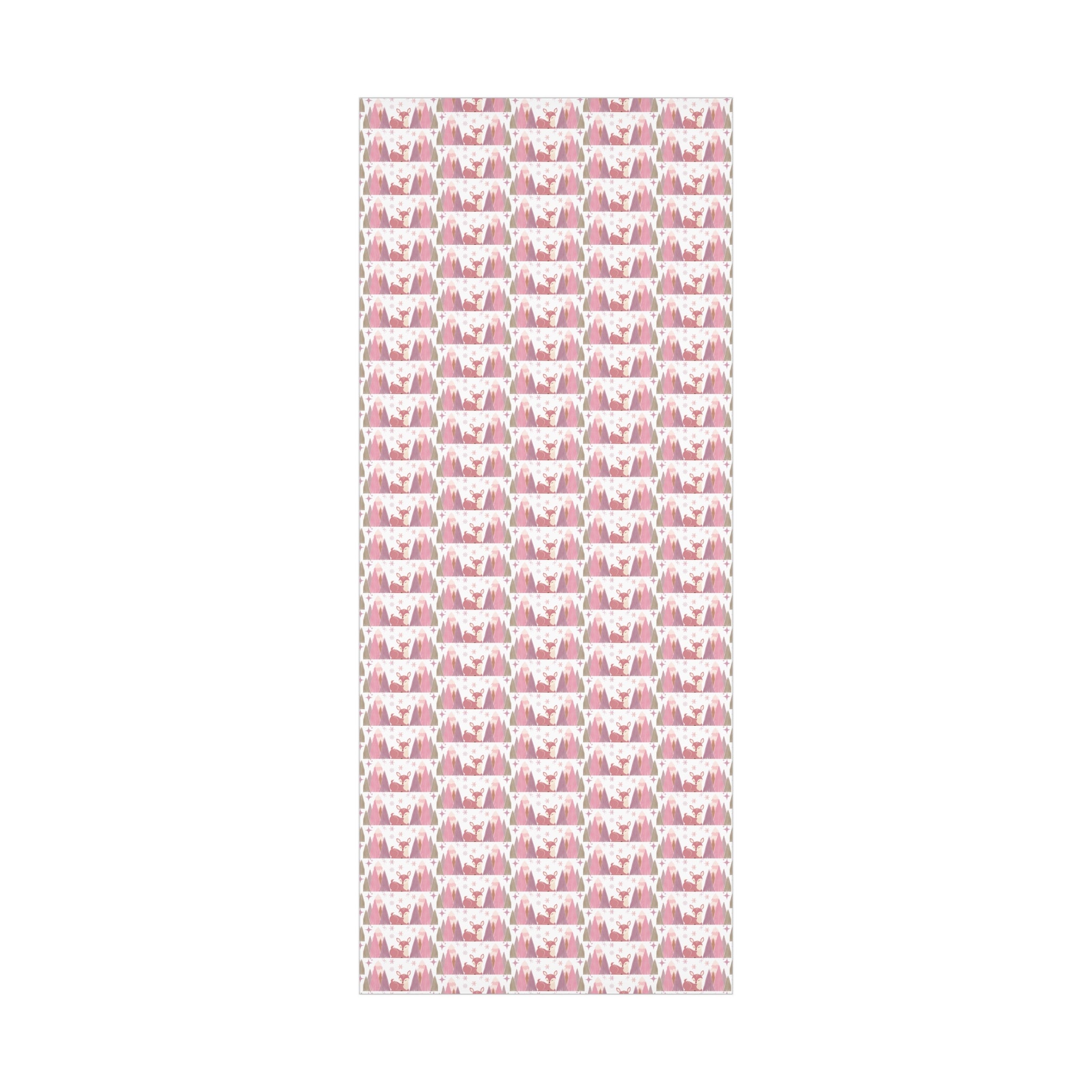 Pink and Lavender Deer Wrapping Paper, Whimsical Christmas Gift Wrap, Pastel Holiday Paper, Winter Wonderland Theme, Elegant Xmas Packaging