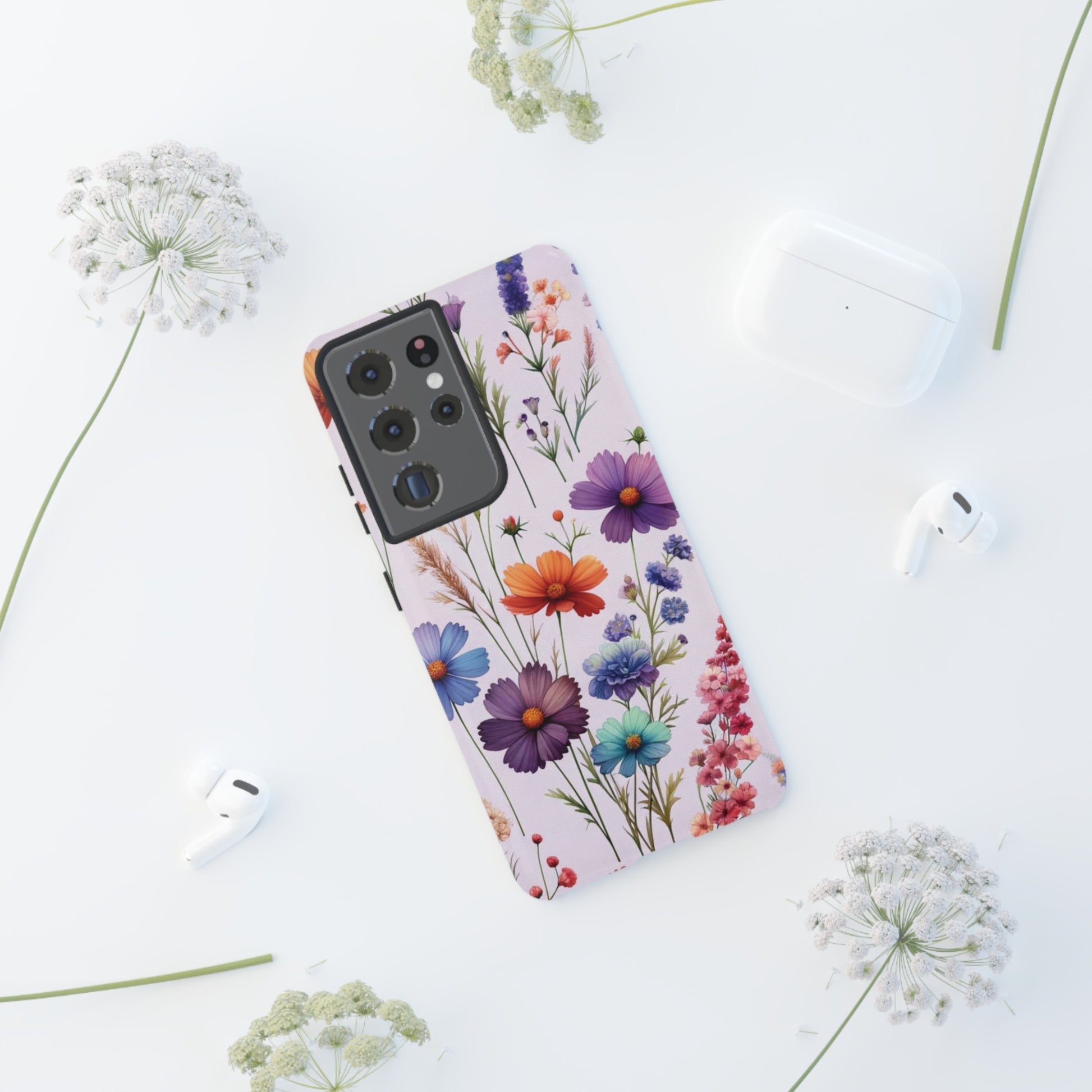 Lavender Wildflowers Protective Phone Case Gift for Her Phone 15, Samsung iPhone Samsung Gift for Her Case iPhone 15, Samsung iPhone Samsung Accessory Gift for Her.