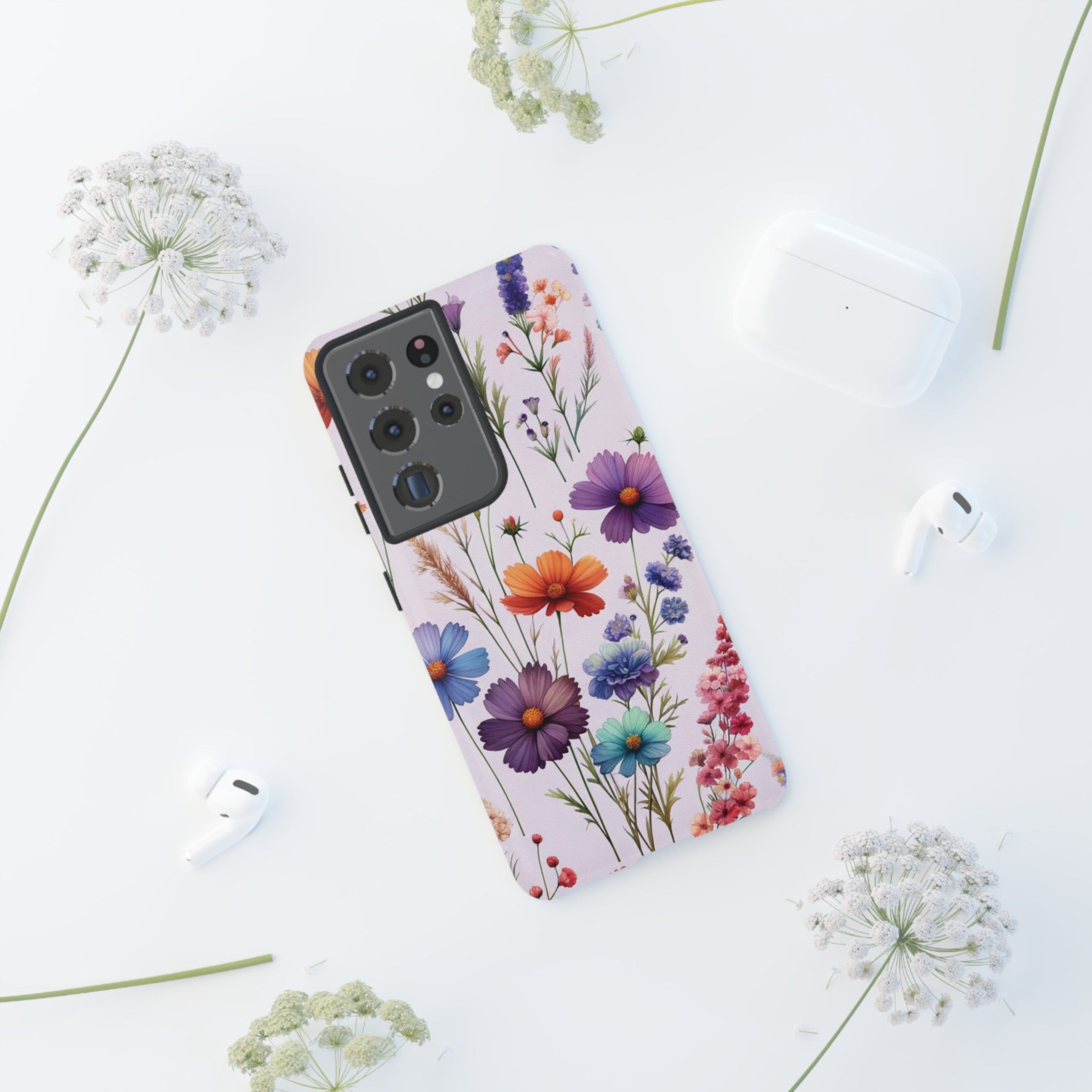Lavender Wildflowers Protective Phone Case Gift for Her Phone 15, Samsung iPhone Samsung Gift for Her Case iPhone 15, Samsung iPhone Samsung Accessory Gift for Her.