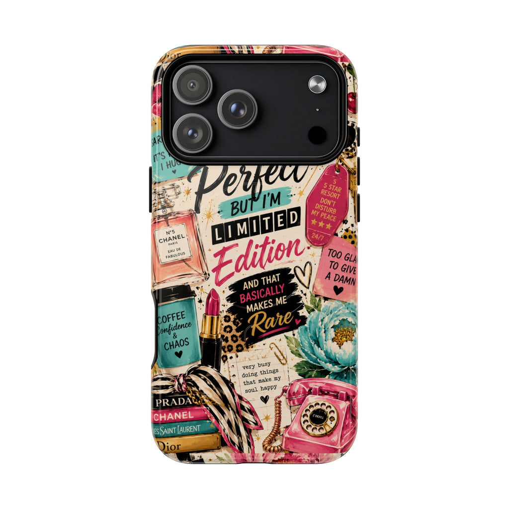 Perfect I'm Limited Edition phone case Tough Magnetic Case has Retro Funny Women's Gift Chic Pink Vintage iPhone & Samsung