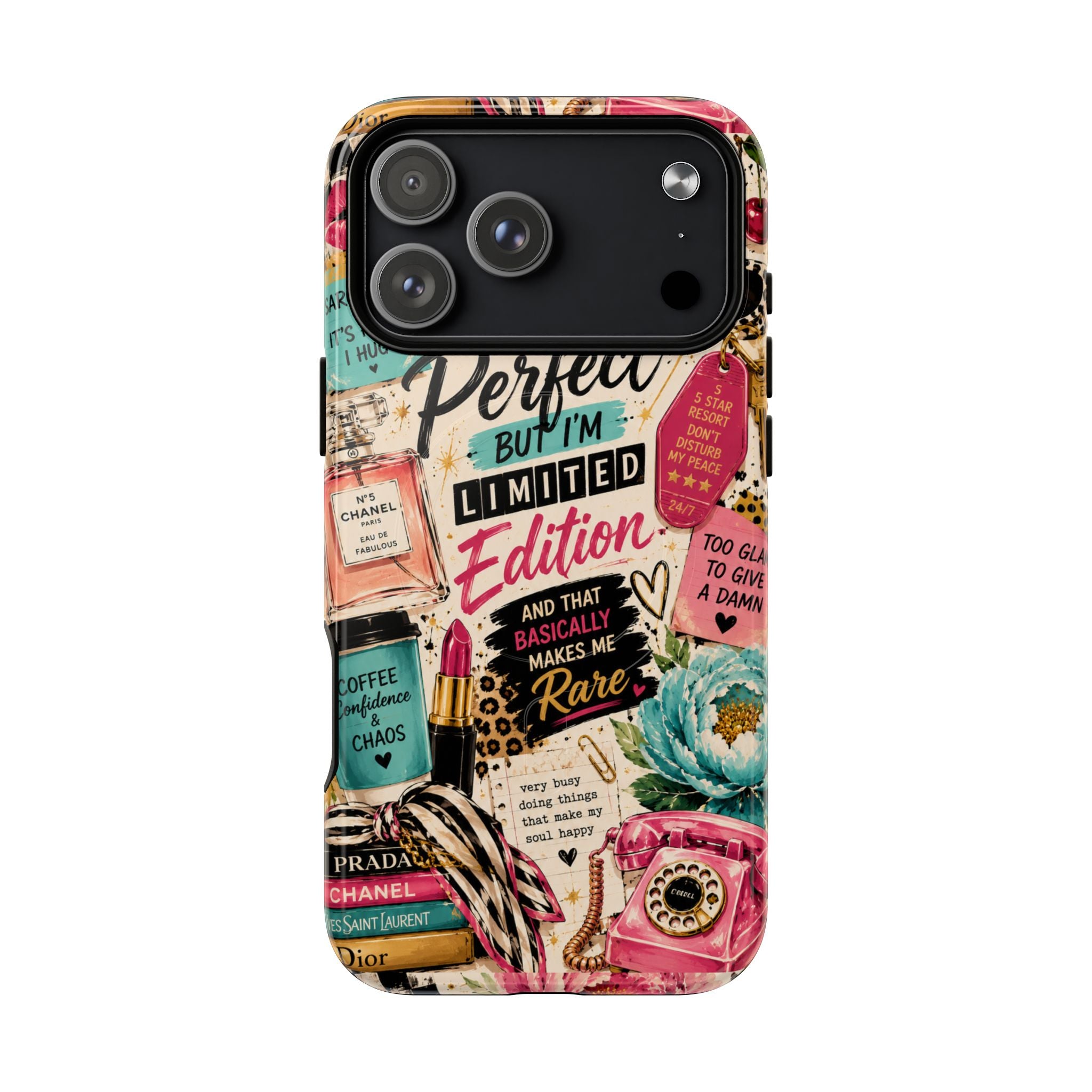 Perfect I'm Limited Edition phone case Tough Magnetic Case has Retro Funny Women's Gift Chic Pink Vintage iPhone & Samsung