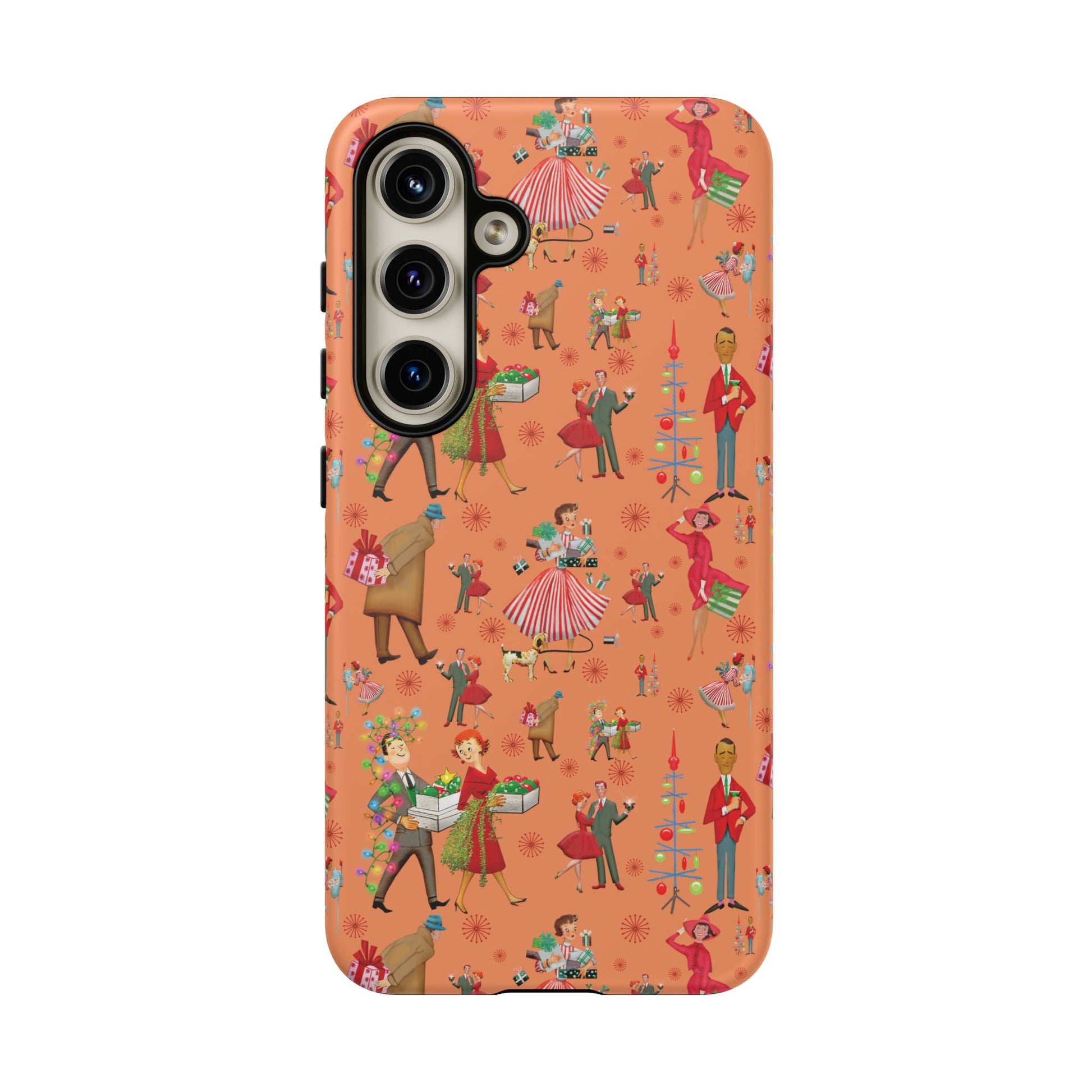 Retro Christmas 50s Phone Case Unique Holiday Protection for Your Device | Stylish & Durable Cover Gift for Her Phone 17, 16, 15, Samsung iPhone Accessory Gift for Her