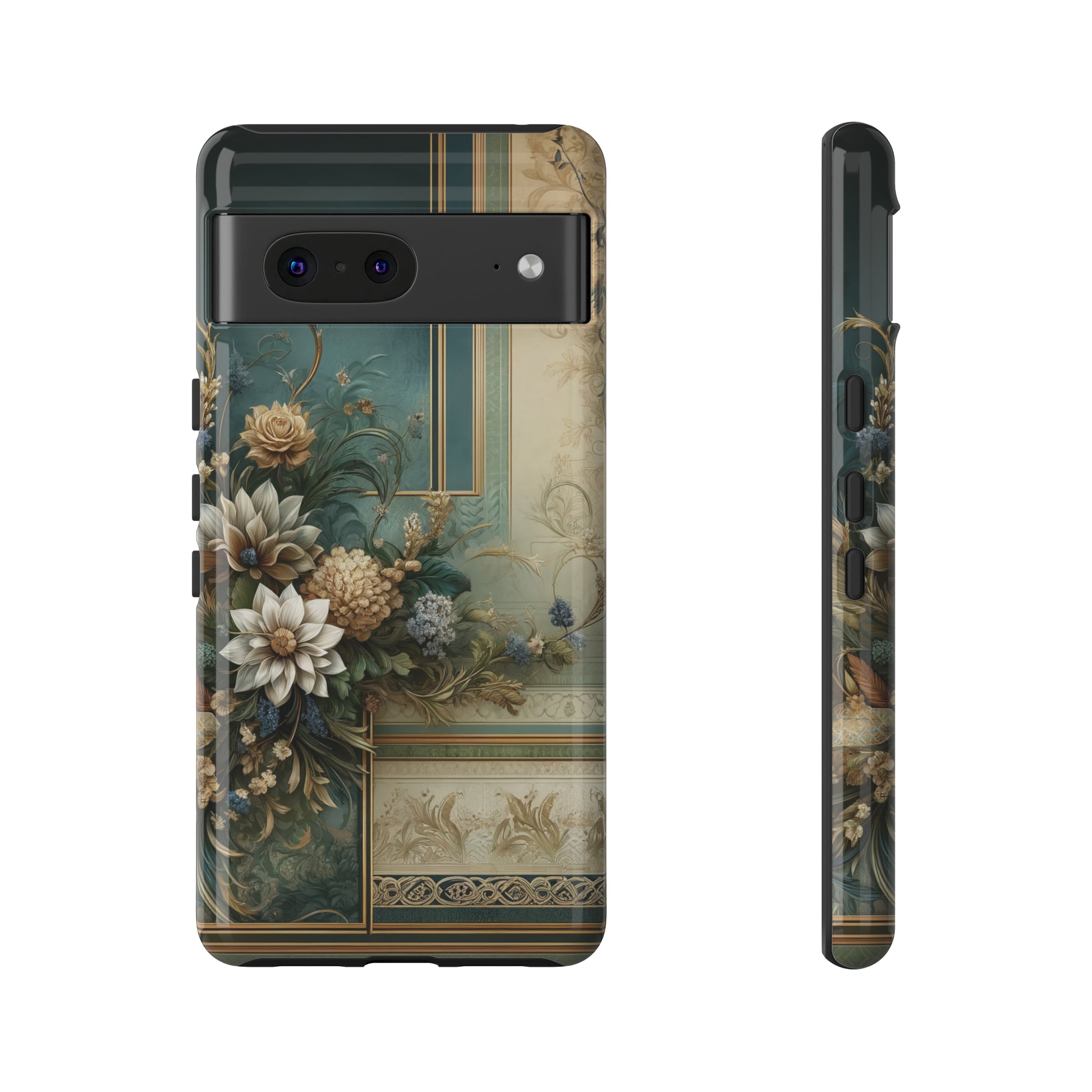 Victorian Floral Boho Luxury Phone Tough Case Floral Elegant Durable Stylish for Modern Devices iPhone 15, Samsung iPhone Samsung Accessory Gift for Her.