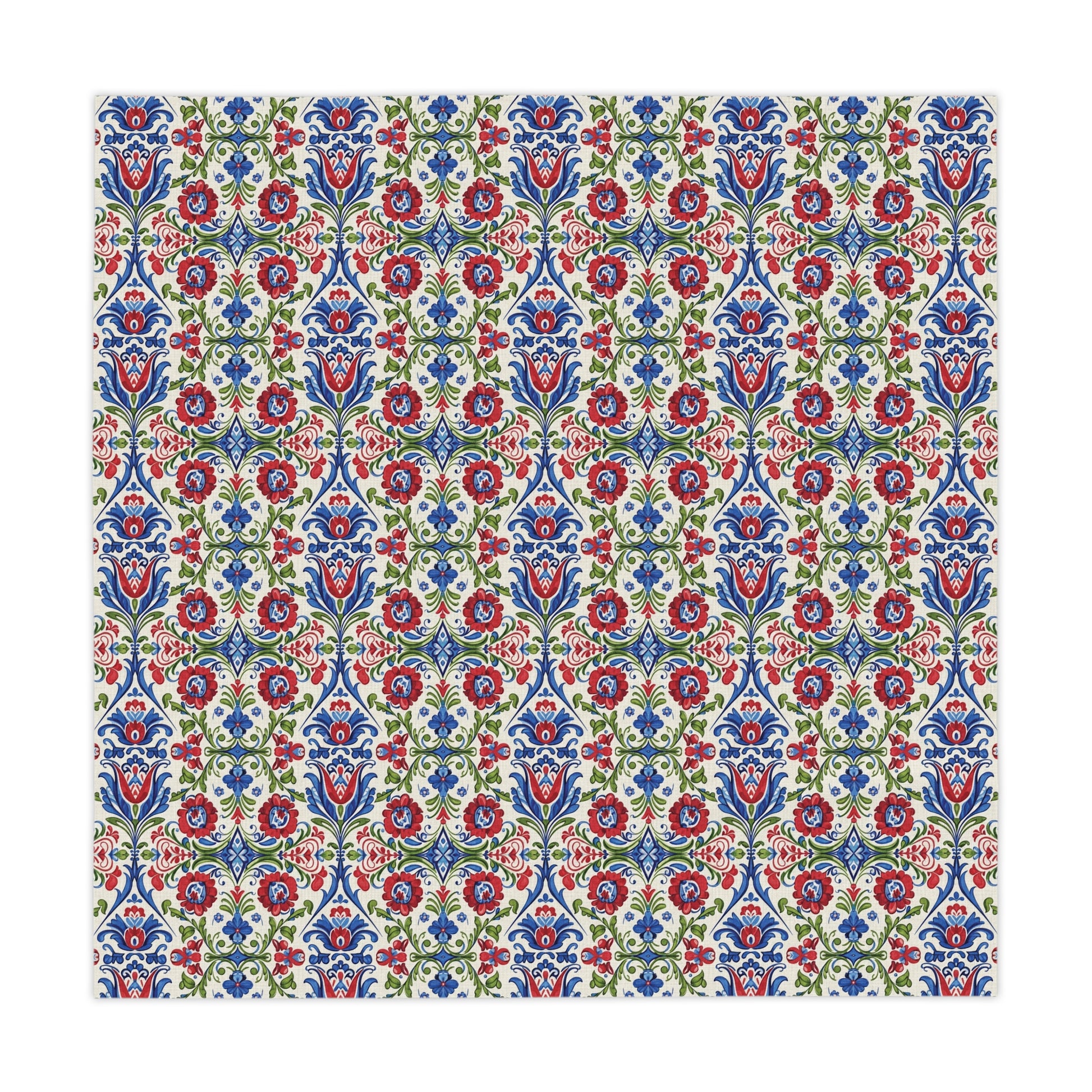 Kashubian Folk Art Tablecloth Traditional Polish Floral Table Cover  Elegant Decorative Dining & Kitchen Linen in Vibrant Colors Weddings all Events and Occasions
