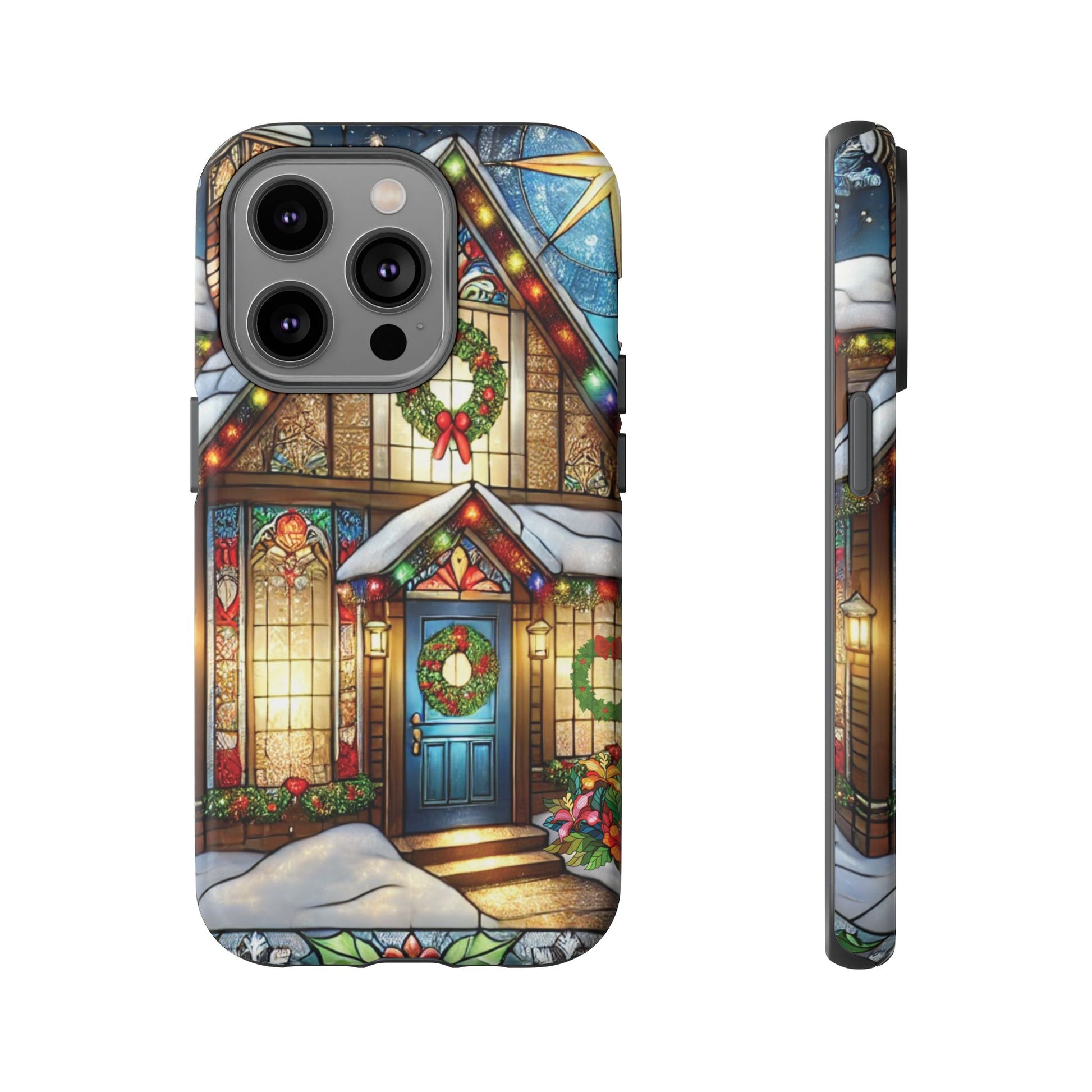 Stain Glass Christmas Phone Case Unique Holiday Protection for Your Device | Stylish & Durable Cover Gift for Her Phone 15, Samsung iPhone Samsung Accessory Gift for Her