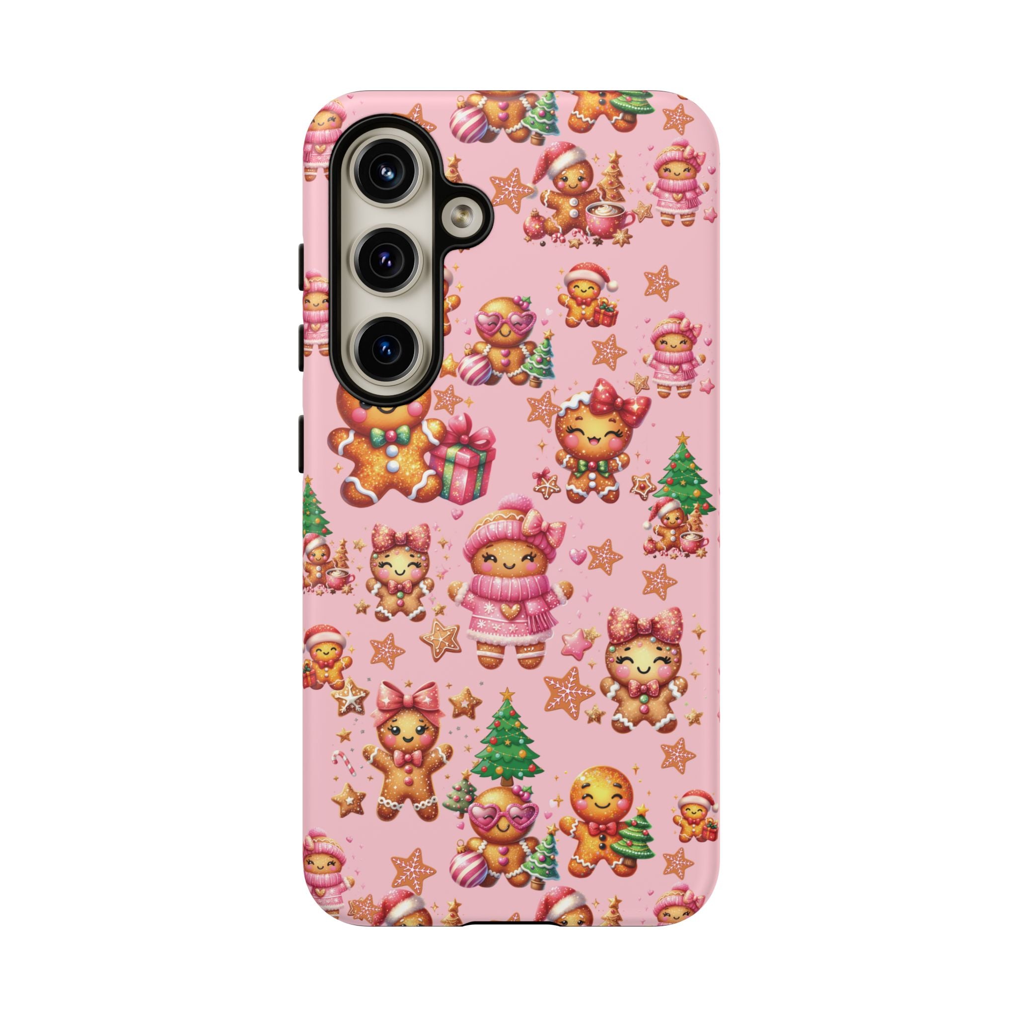 Adorable Pink Gingerbread Girl Phone Case Girly Holiday Vibes, Sweet Christmas Aesthetic, Cute & Festive Gift Idea for Her, Fun Protective Cover