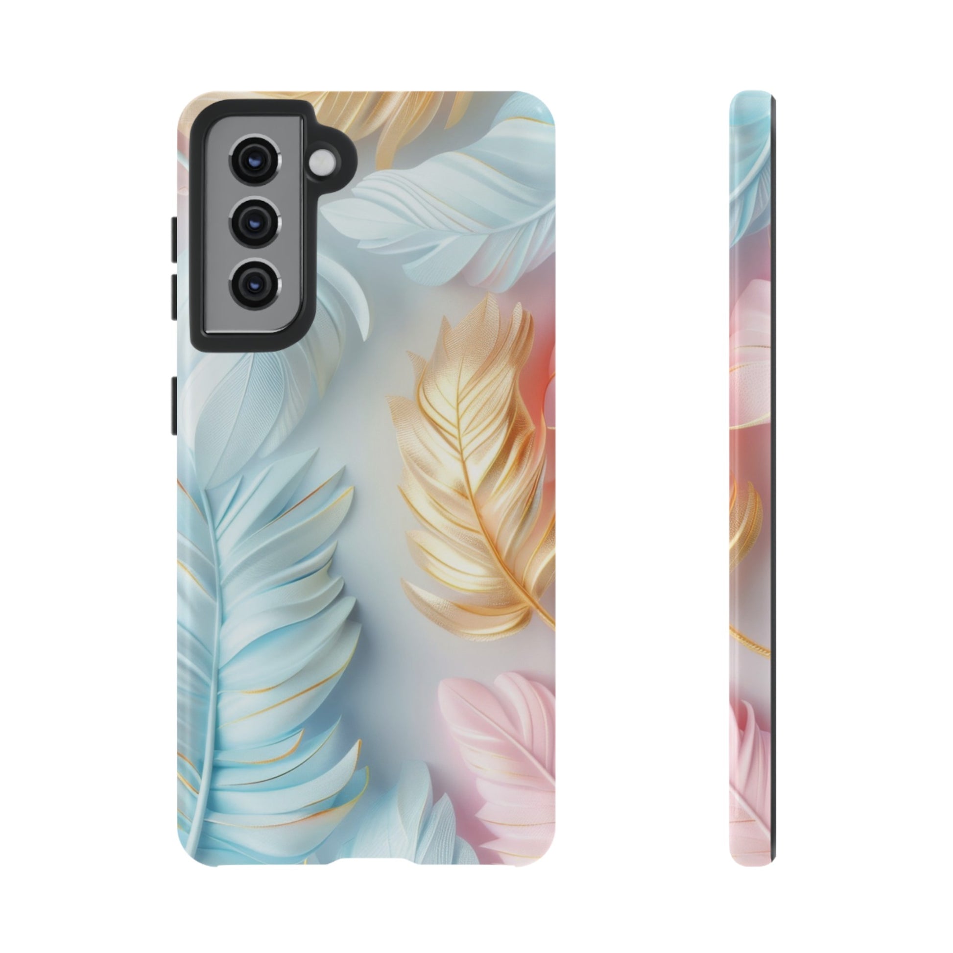 Pastel Feathers Protective Phone Case Gift for Her Phone 15, Samsung iPhone Samsung Gift for Her Case iPhone 15, Samsung iPhone Samsung Accessory Gift for Her