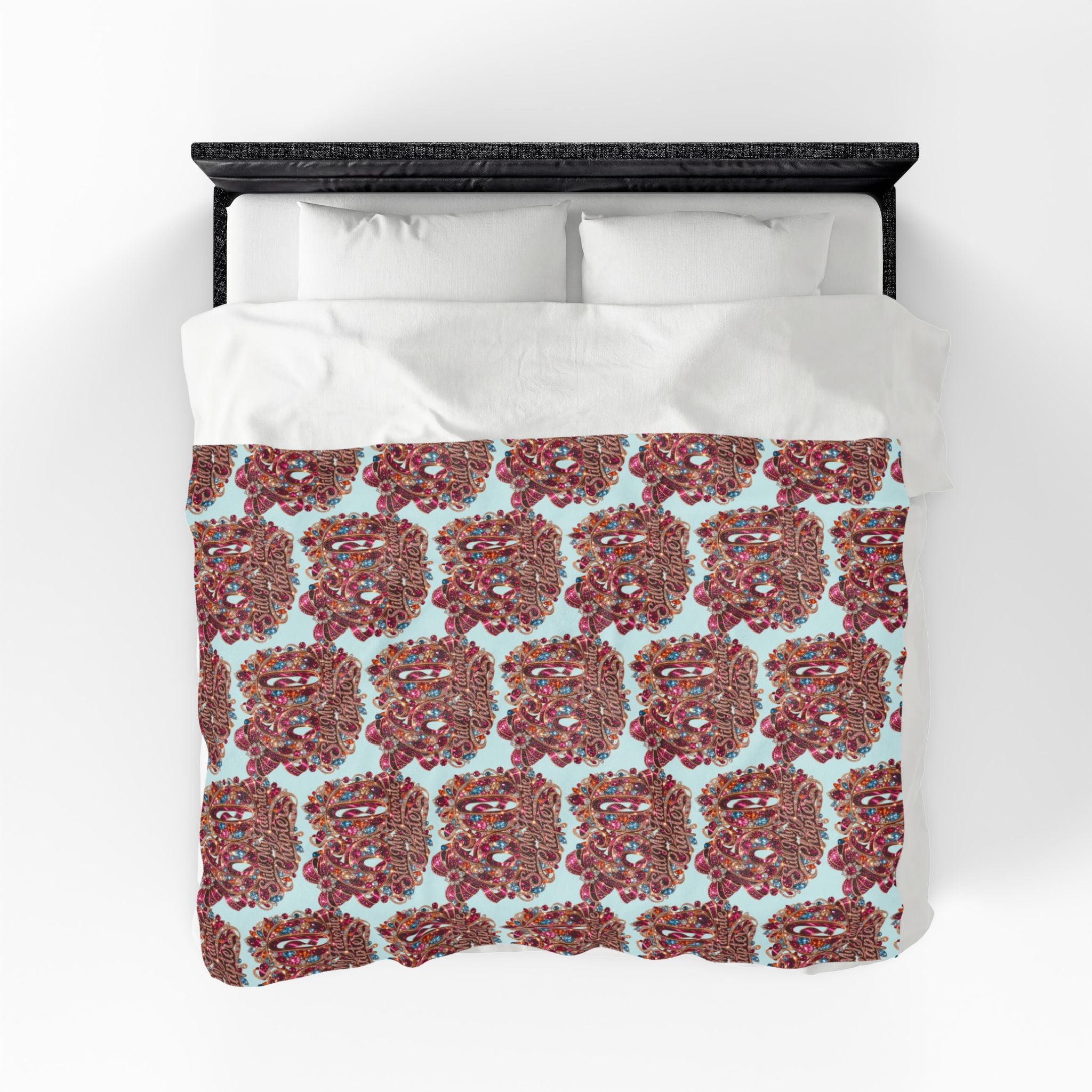 Plush Blanket — Retro Candy Heart Pattern "Sweet Chapter" Velveteen Throw 60 Gift