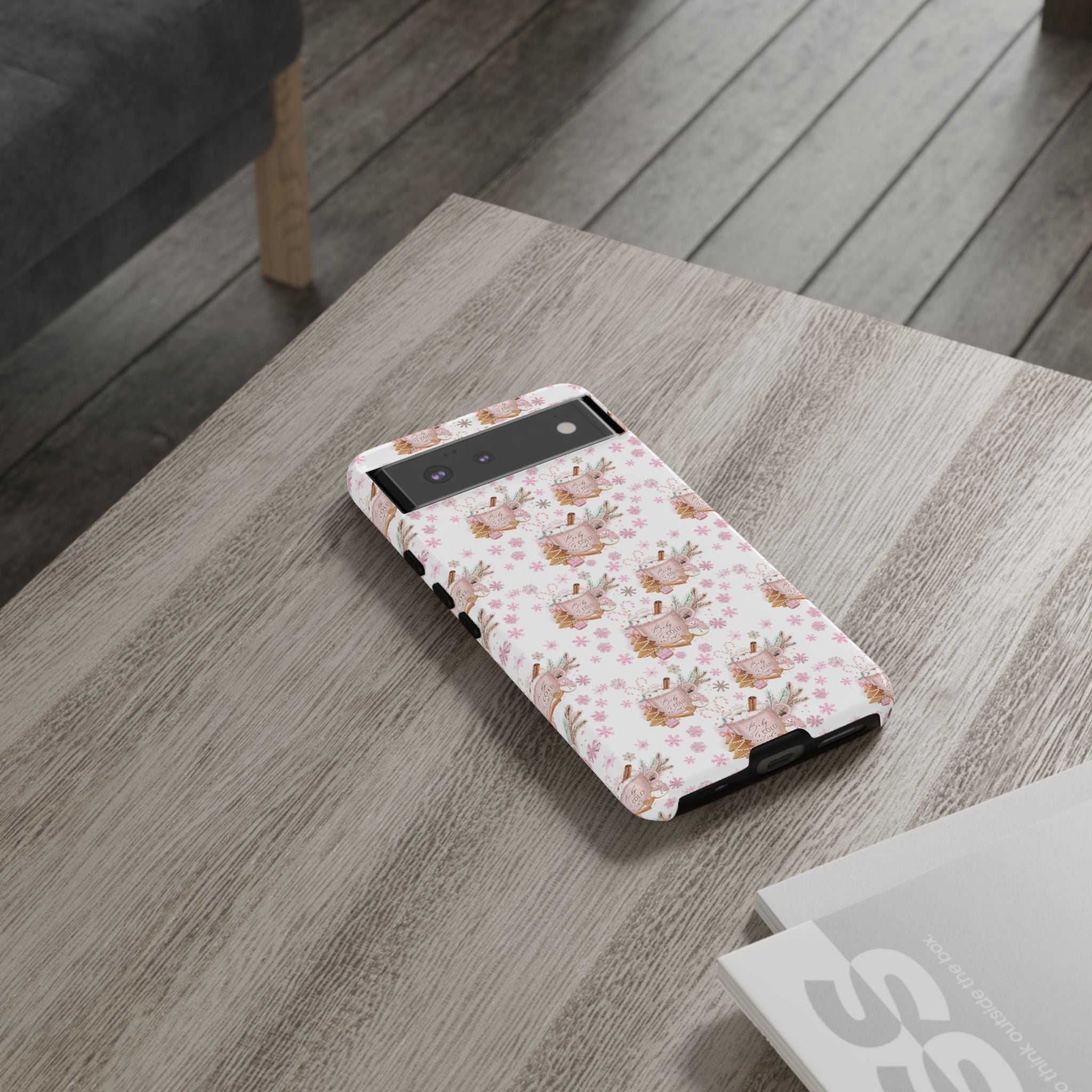 Baby it's Cold Outside Pink and White Phone Case Unique Holiday Protection for Your Device | Stylish & Durable Cover Gift for Her Phone 15, Samsung iPhone Samsung Accessory Gift for Her