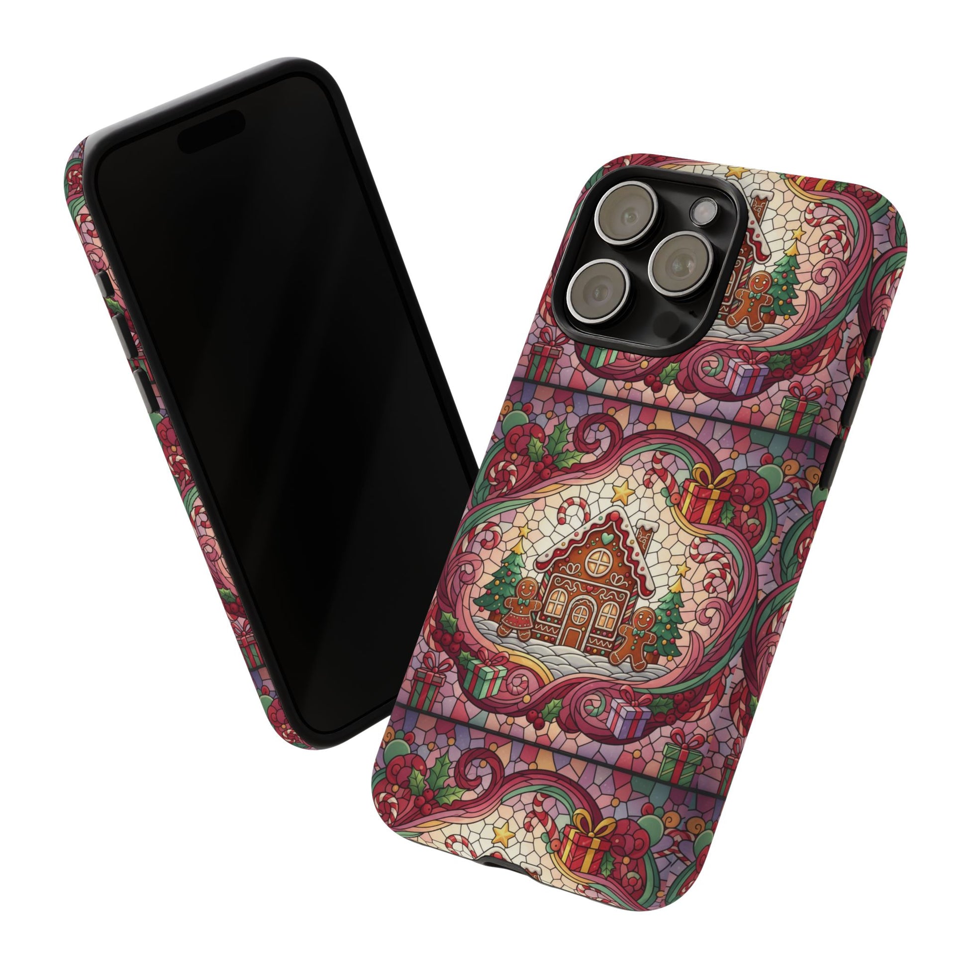iPhone Case 17, 16  Gingerbread Stained Glass Tough Case Samsung perfect phone case